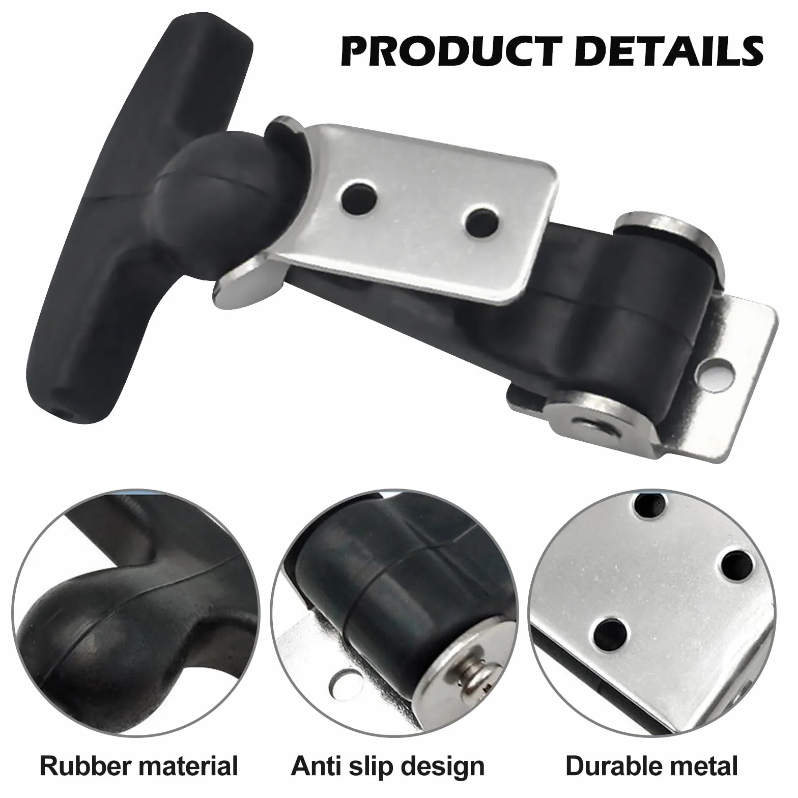 Chiusure Per Cofano In Gomma In Acciaio Inox T Handle Hasp Flessibile Draw Fermi Per Camion Cassetta Degli Attrezzi Motore (Nero)