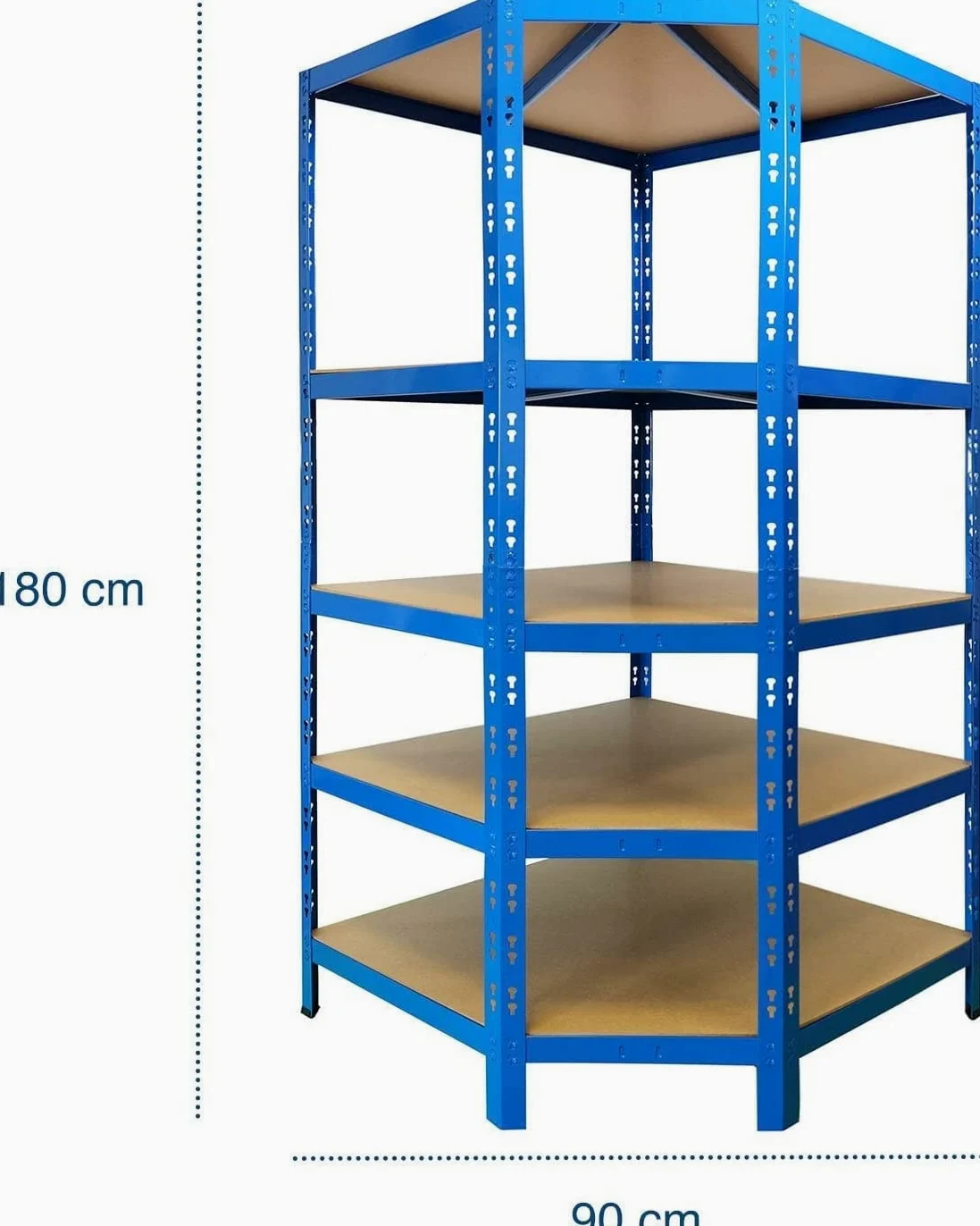 Karat Scaffale portaoggetti per carichi pesanti per Garage, Cantina, Atelier - Scaffale a griglia - Mensola angolare - Mensola per pneumatici (ripiano angolare blu, 180 x 90 x 42 x 60 cm)