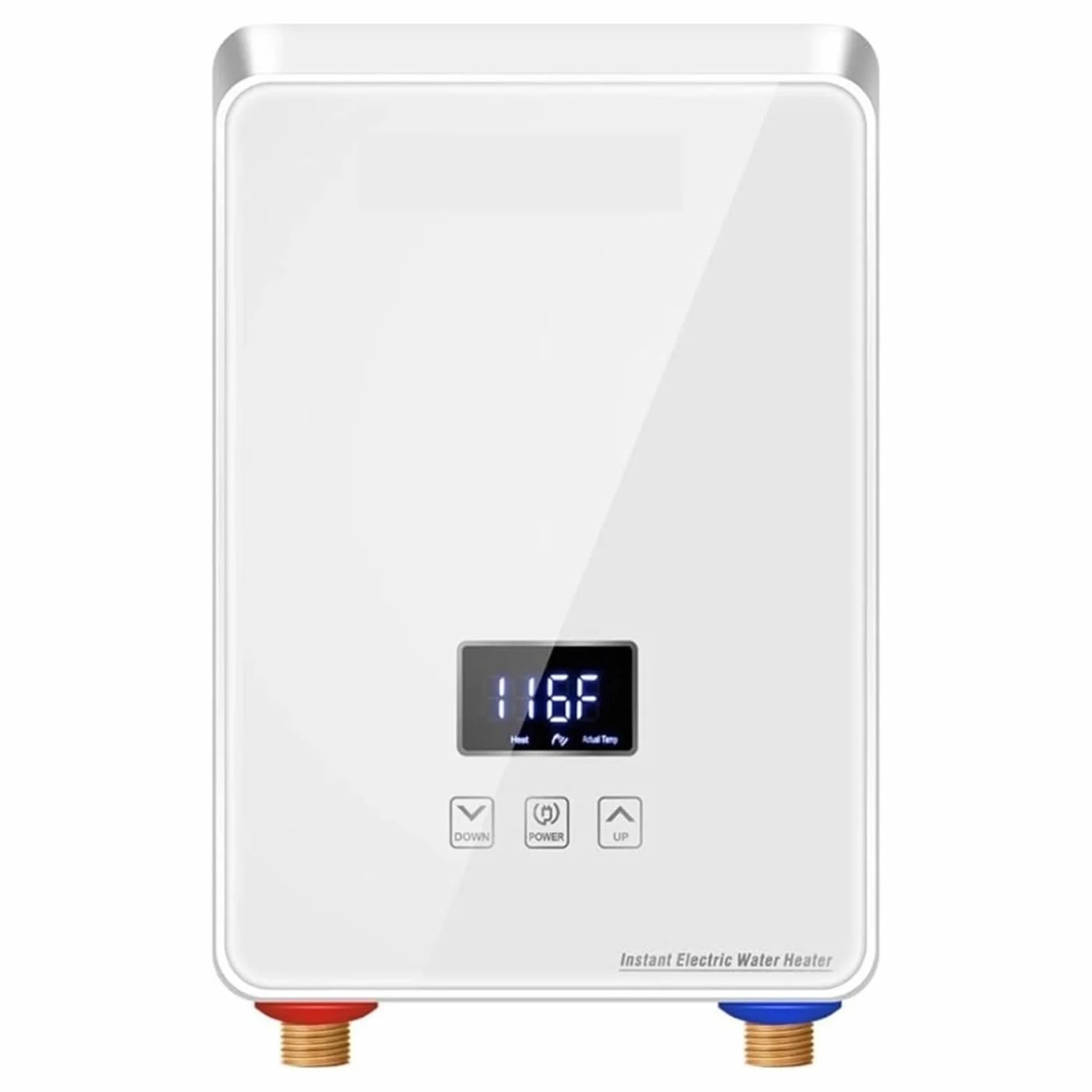Scaldabagno Senza Serbatoio, Display Digitale Al Punto Di Utilizzo, Scaldacqua Elettrico Istantaneo Con Automodulazione, Protezione Da Surriscaldamento riscaldare rapidamente(White)