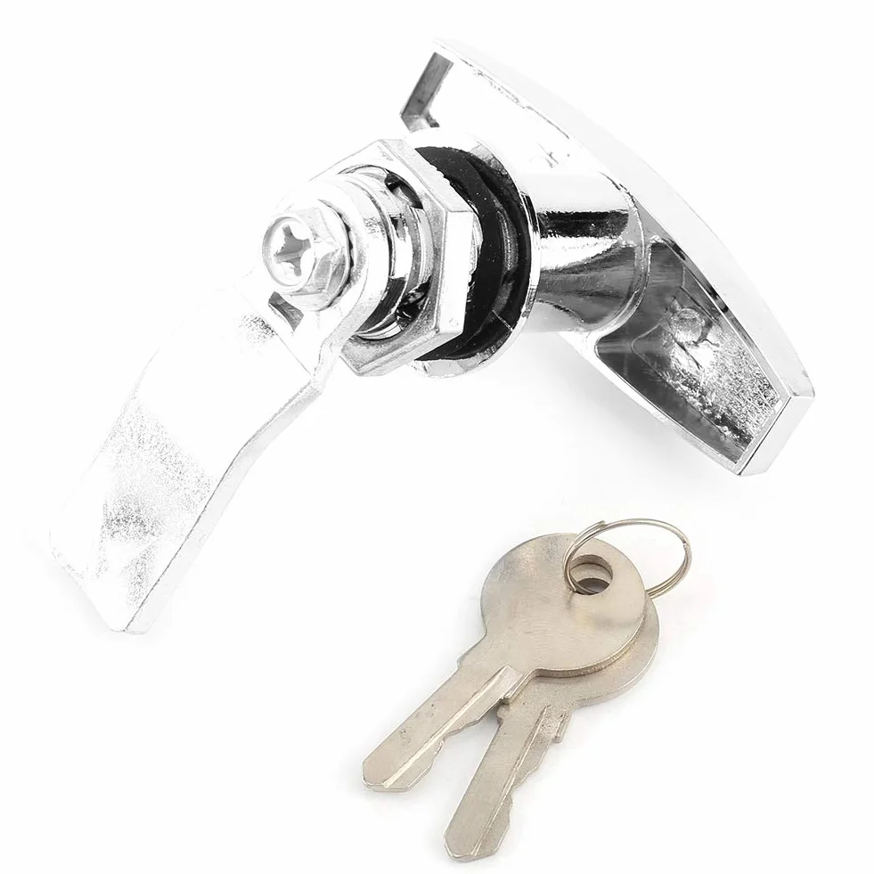 Kit di bloccaggio per maniglia a T per porta di sconto - Fissaggio posteriore Cassetta degli attrezzi di bloccaggio della maniglia a T Serratura per porta del garage con chiavi per tenda da caravan