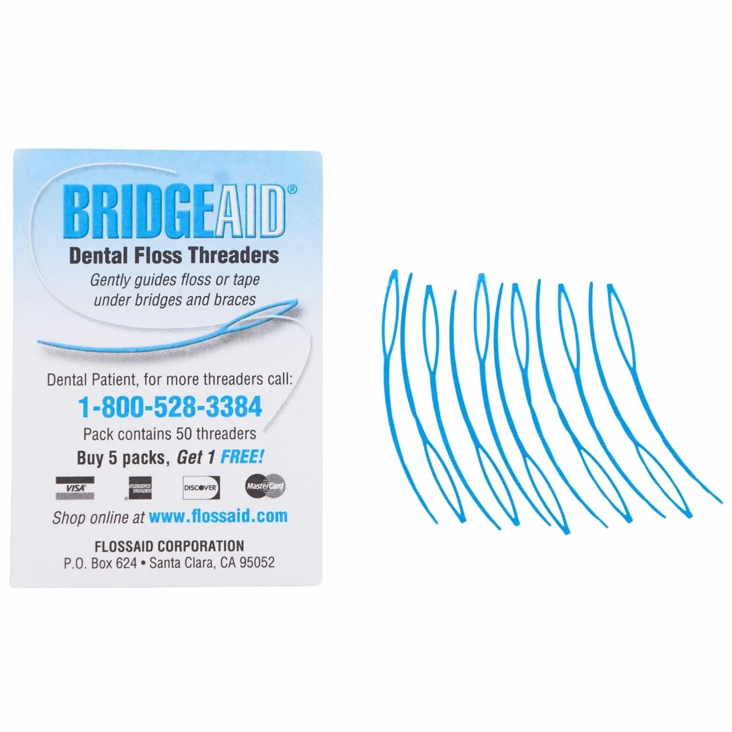 FLOSSAID BridgeAid Threaders 10 confezioni 100 filetti