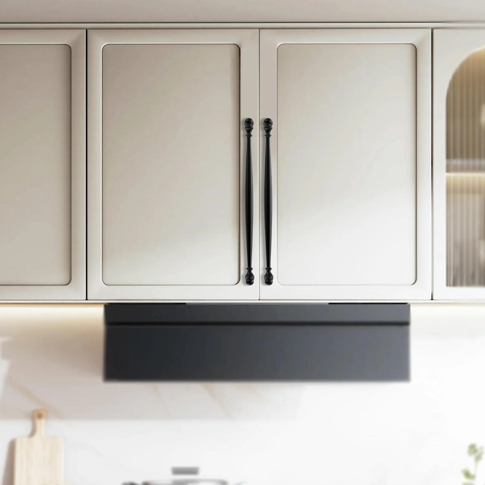 Confezione da 6 maniglie nere da 254 mm, per armadietti da cucina, armadietti, cassetti, credenze, credenze