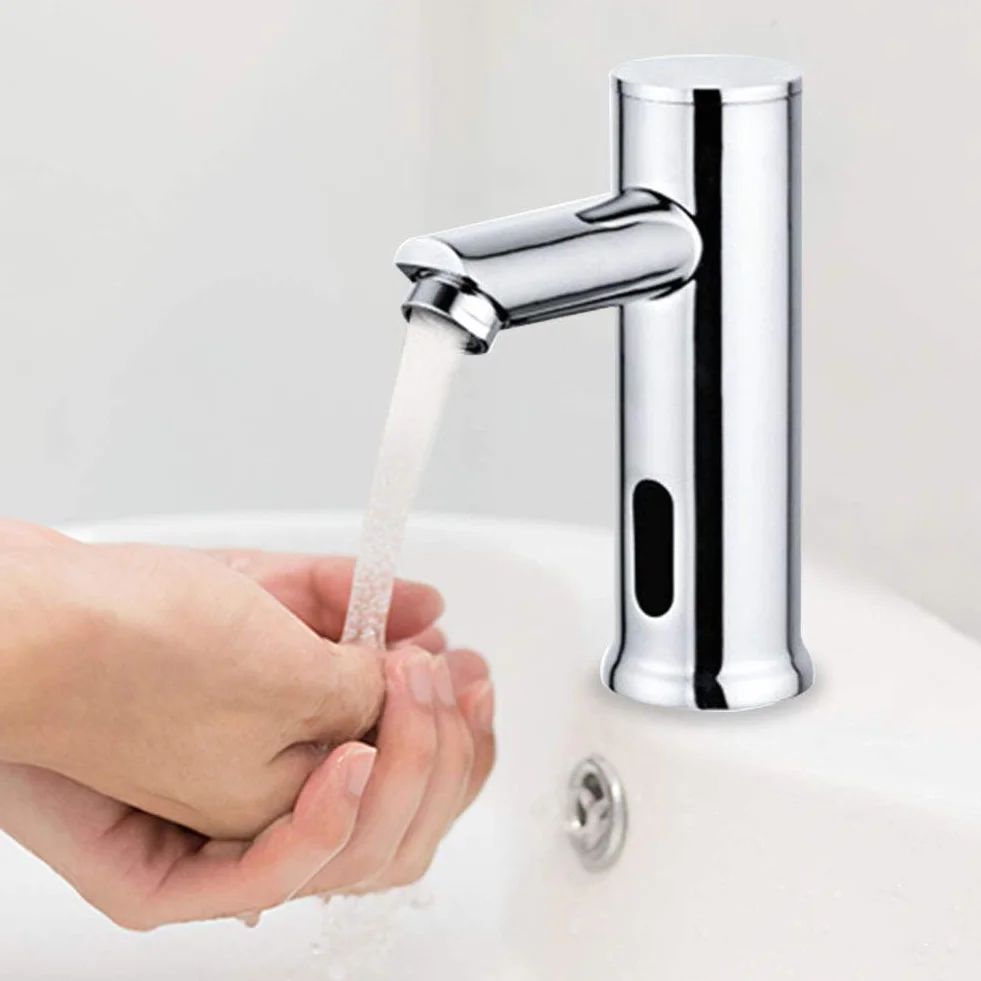 Rubinetto per lavabo con sensore automatico, alimentato a batteria, acqua fredda