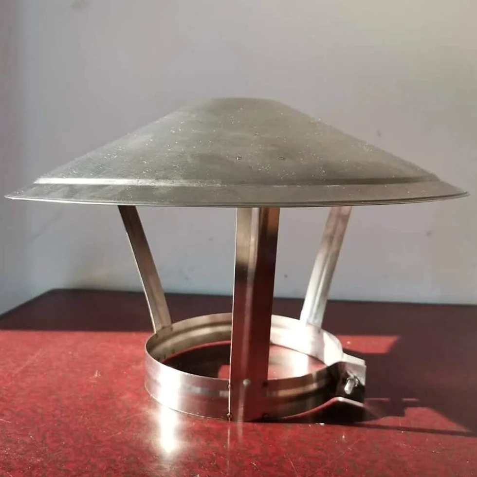 Cappottino regolabile in acciaio inox per ventilazione tetto e protezione dalla pioggia