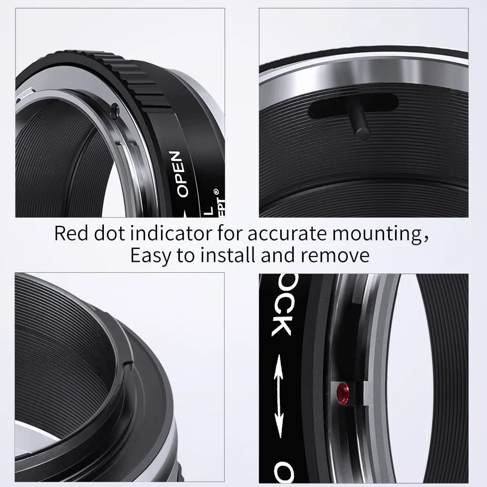 K&F CONCEPT Lente Mount Adattatore FD-L Manuale Fuoco: Compatibile con Compatibile con Canon FD&FL 35mm Lente a L Mount Corpo Fotocamera