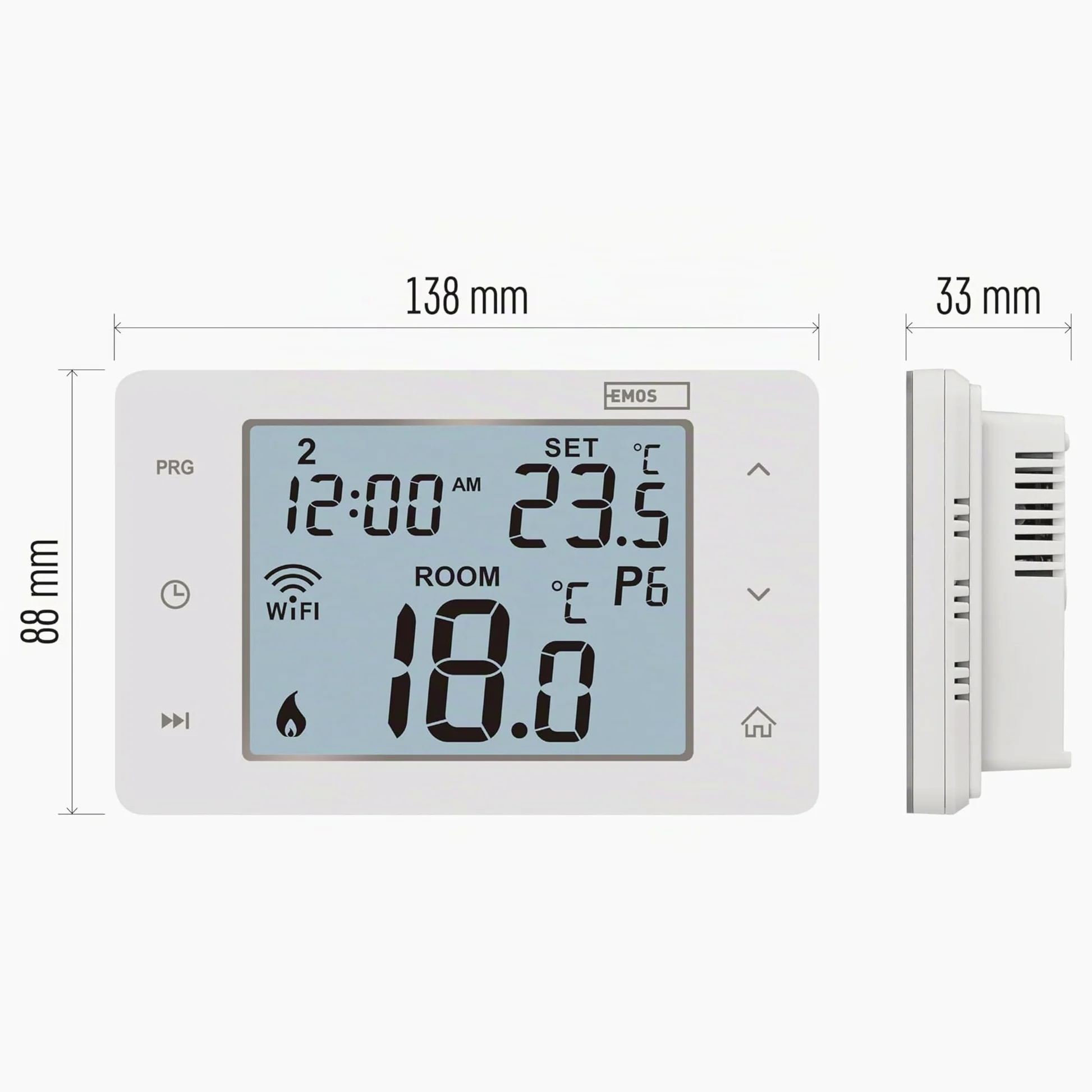 EMOS GoSmart - Termostato smart per la casa con app - WiFi - Termostato IP per riscaldamento/raffreddamento - a risparmio energetico - compatibile con Tuya, Google Assistant e Alexa - bianco