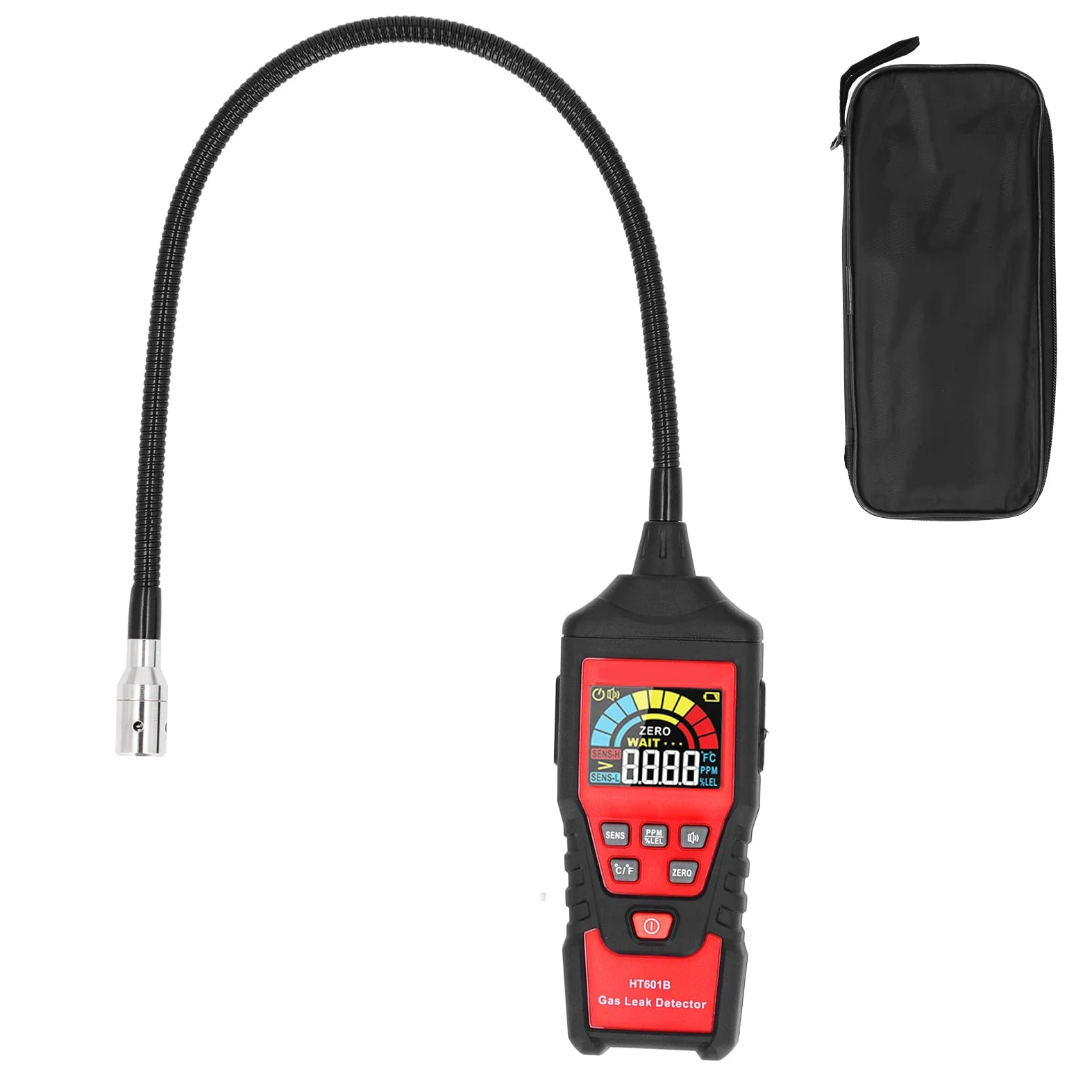 FTVOGUE Rilevatore di Perdite di Gas, Rilevatore di Gas Combustibile ABS con Display LCD, Allarme Sonoro e Luminoso, sensibilità Al Metano 50 PPM, Alimentato AAA per Uso Domestico in Cucina