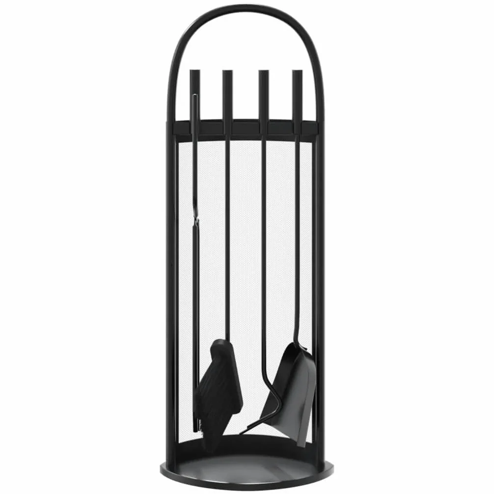 Gecheer Set Attrezzi per Caminetto 5 pz 23x15x66 cm in Acciaio,P156379