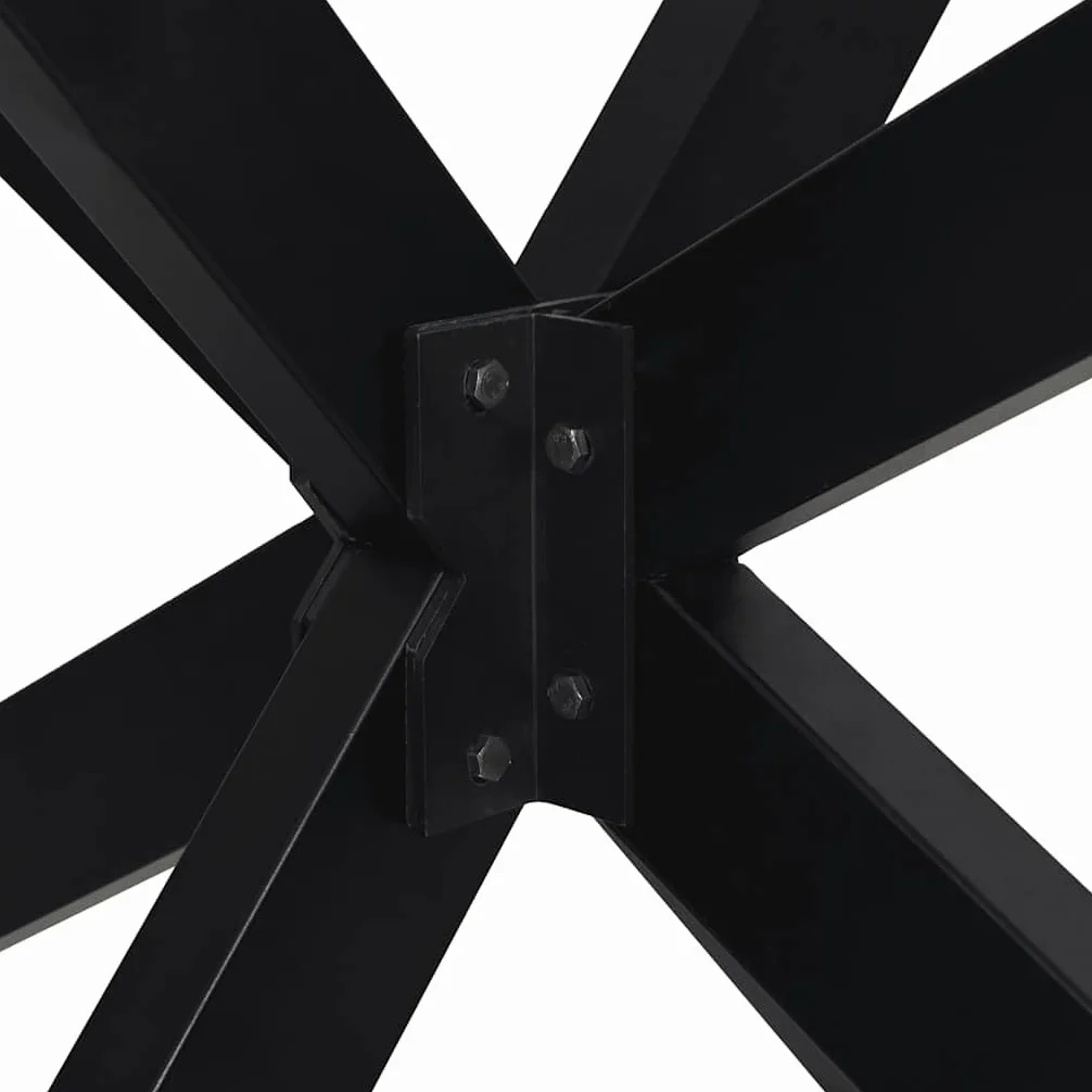 vidaXL Gamba per Tavolo da Pranzo a Forma di Ragno Nero 120x68x(72-73) cm