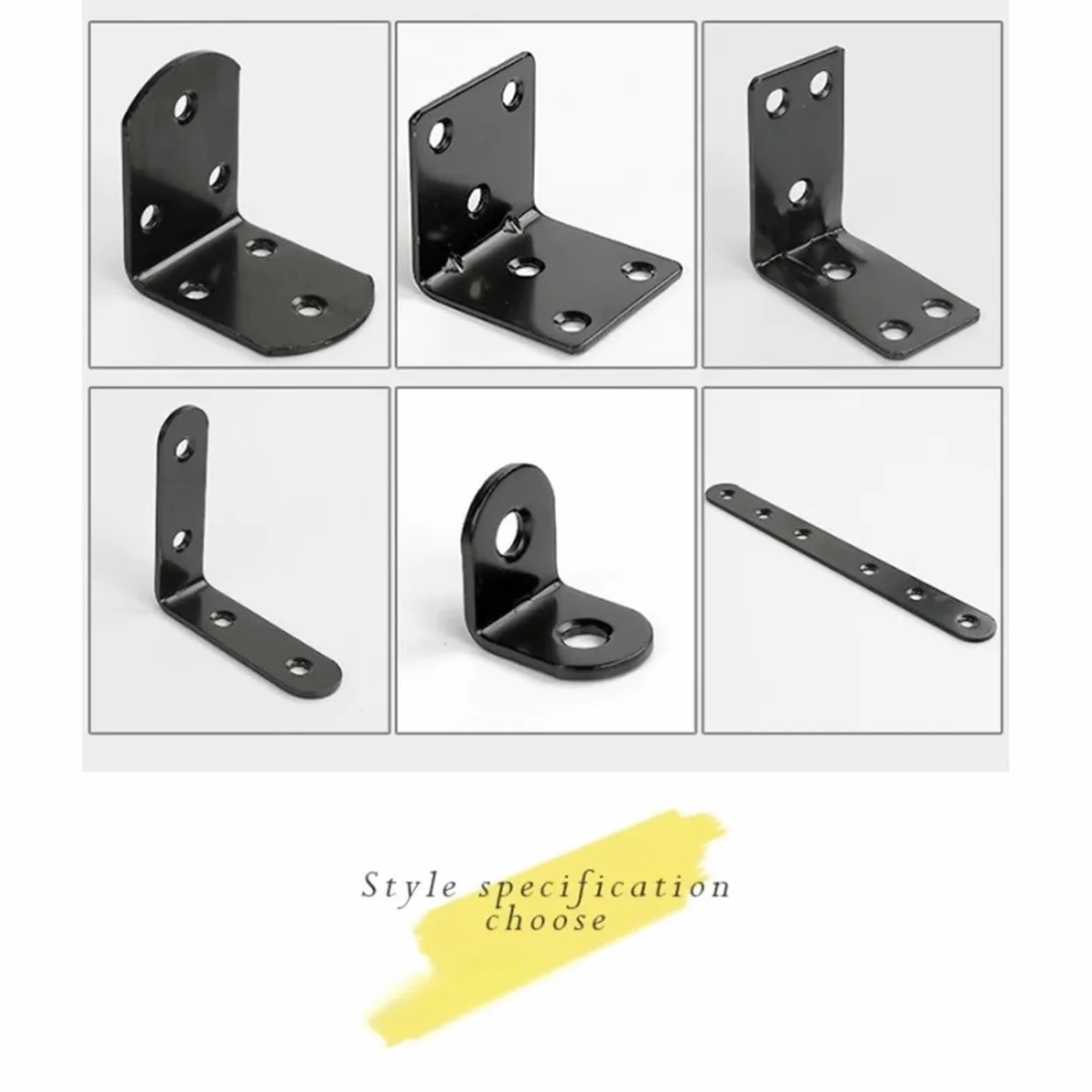 Staffe Angolari 2/4 pezzi di mobili neri spessi codice angolo armadio tavolo e sedia fissi ad retto(90X90X20mm 4pcs)
