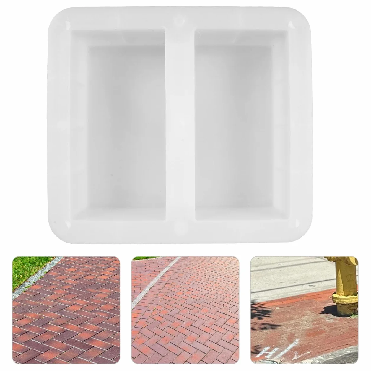 Supvox Stampo rettangolare olandese per mattoni: 20 x 10 x 6,2 cm, stampo in plastica per mattoni in cemento per esterni, giardino, pavimentazione, pietra, balcone, cemento, stampi decorativi