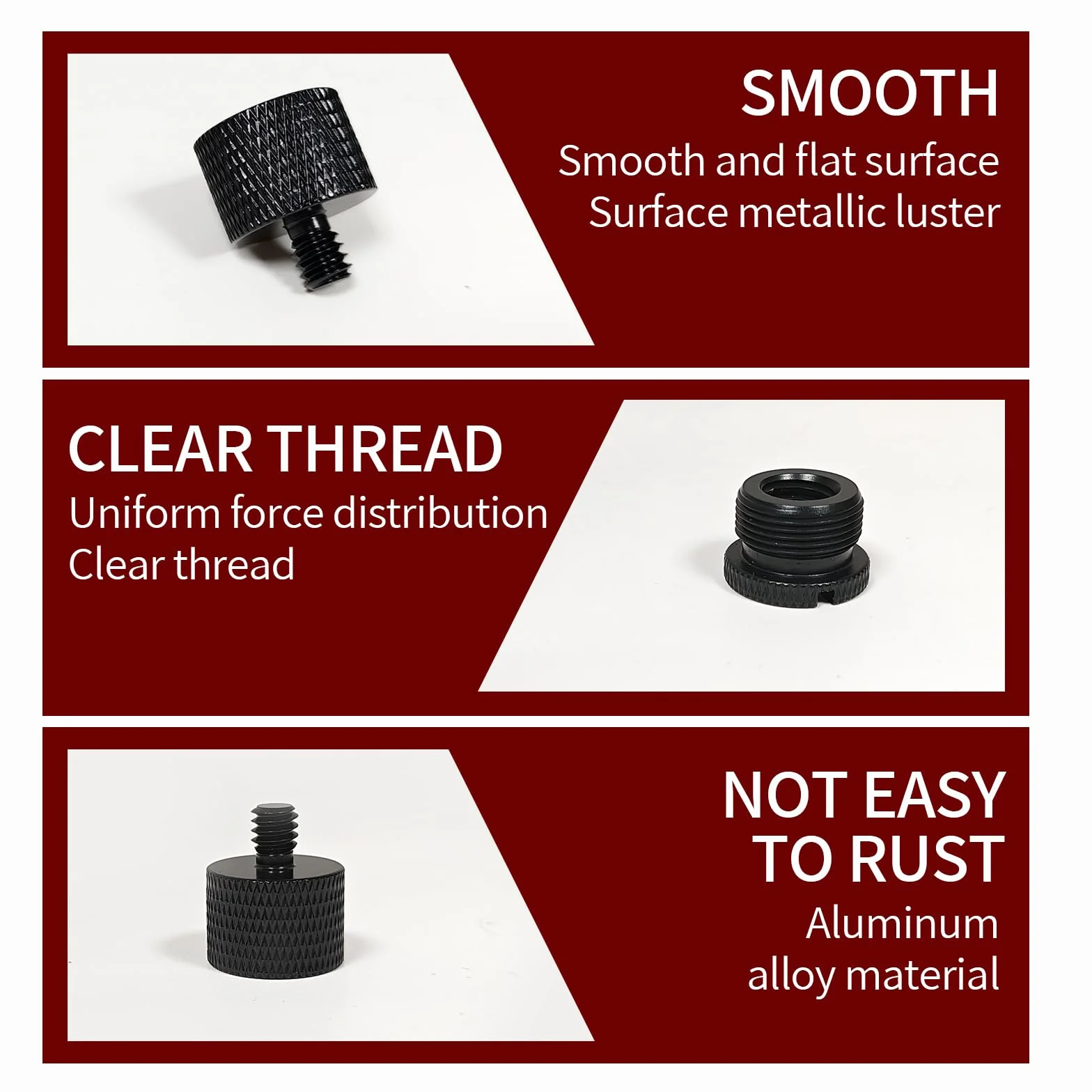 8 pezzi a 5/8to3/8, 3/8to5/8, 5/8to1/4, 1/4to5/8 femmina x filettatura maschio per supporto microfono a adattatore treppiede fotocamera
