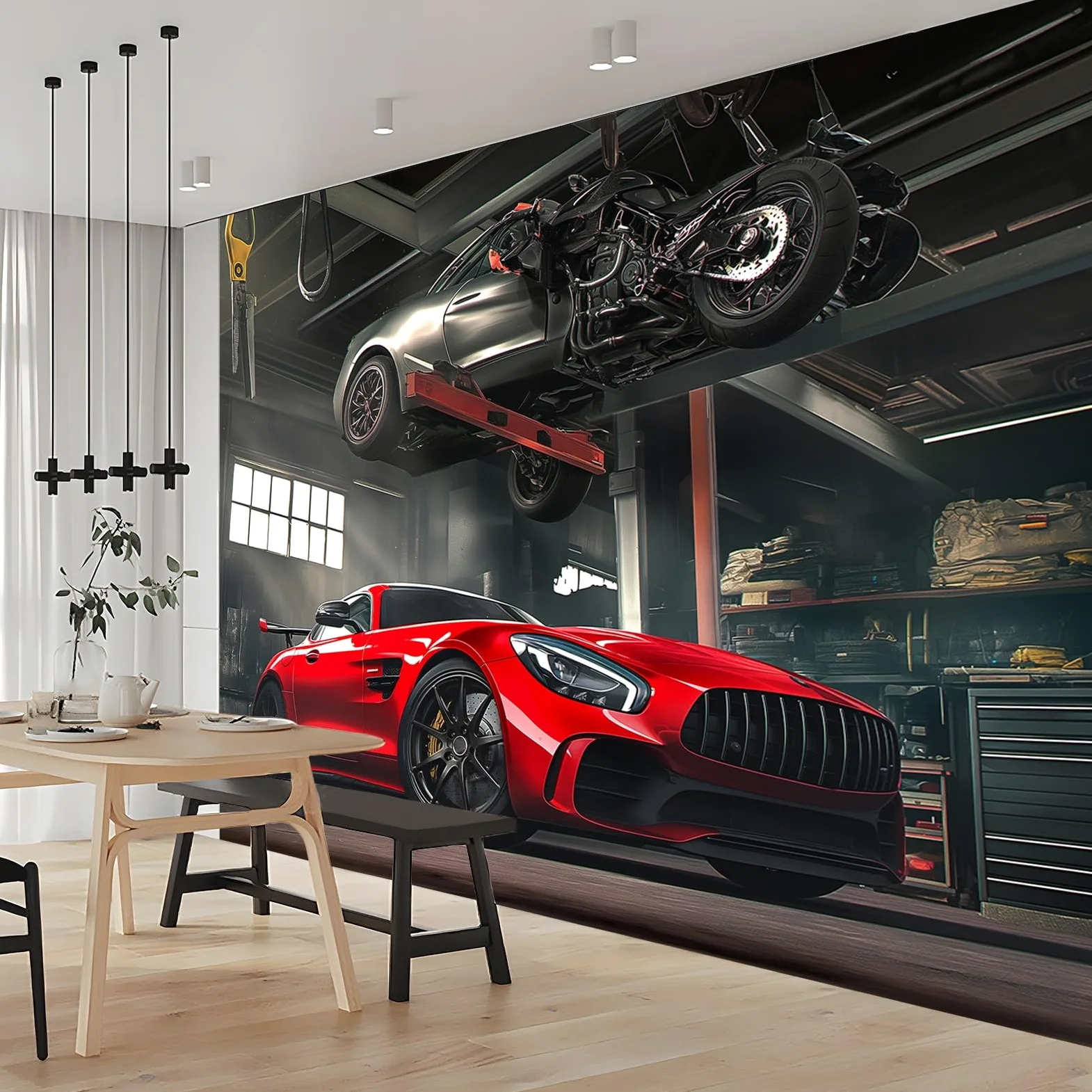 Carta da parati Fotomurali Murale Moderno Decorazione da Muro Poster Gigante Design Carta per pareti - Auto - Decorativa Camera da Letto Soggiorno (400 x 280 cm)
