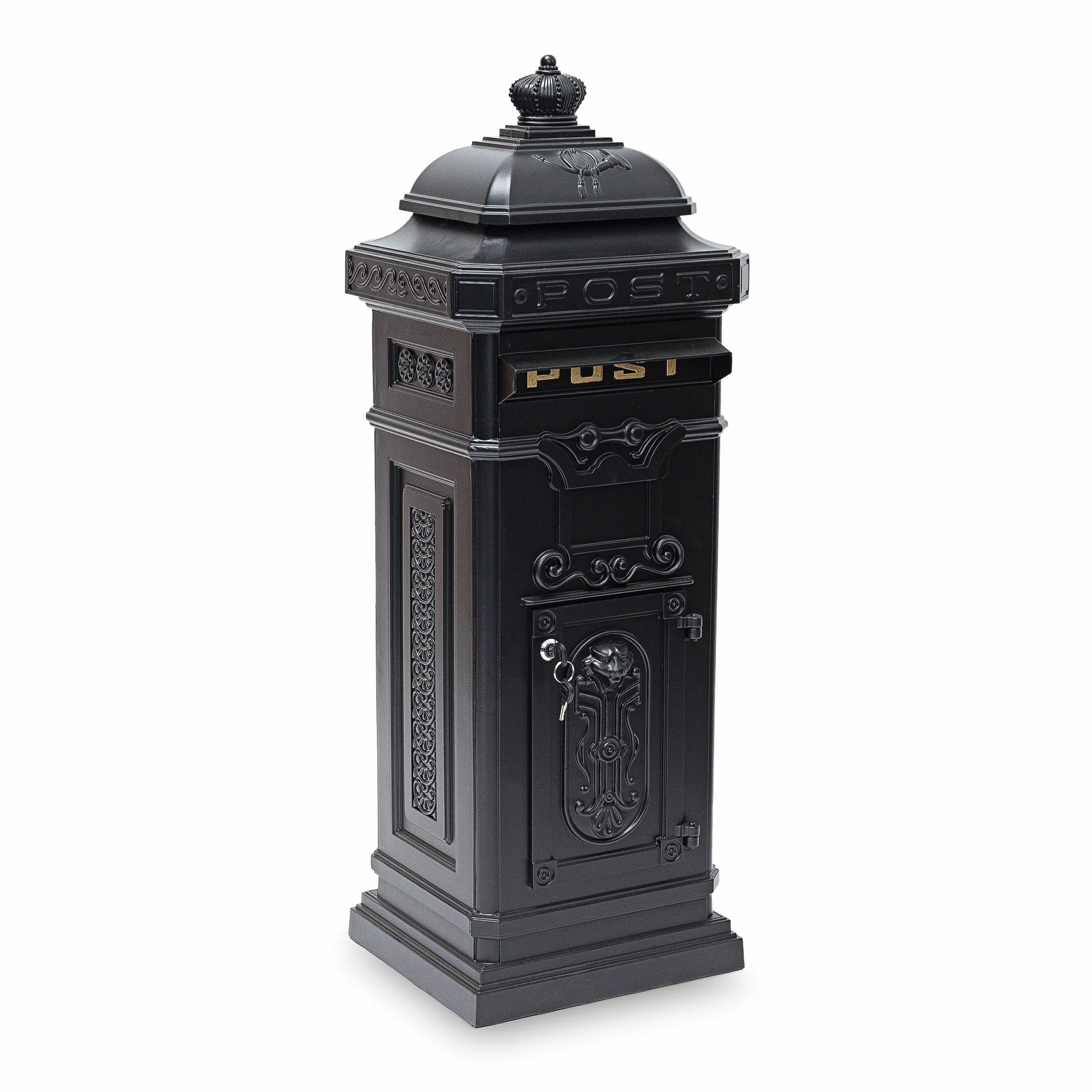 Relaxdays Cassetta Postale in Alluminio Inossidabile, Stile Inglese, Nero