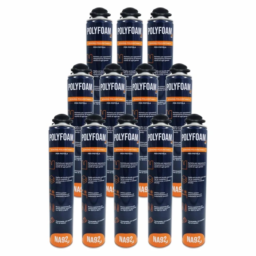 POLYFOAM Schiuma Poliuretanica Universale 750ML NA92 PRO (12, Per Pistola)