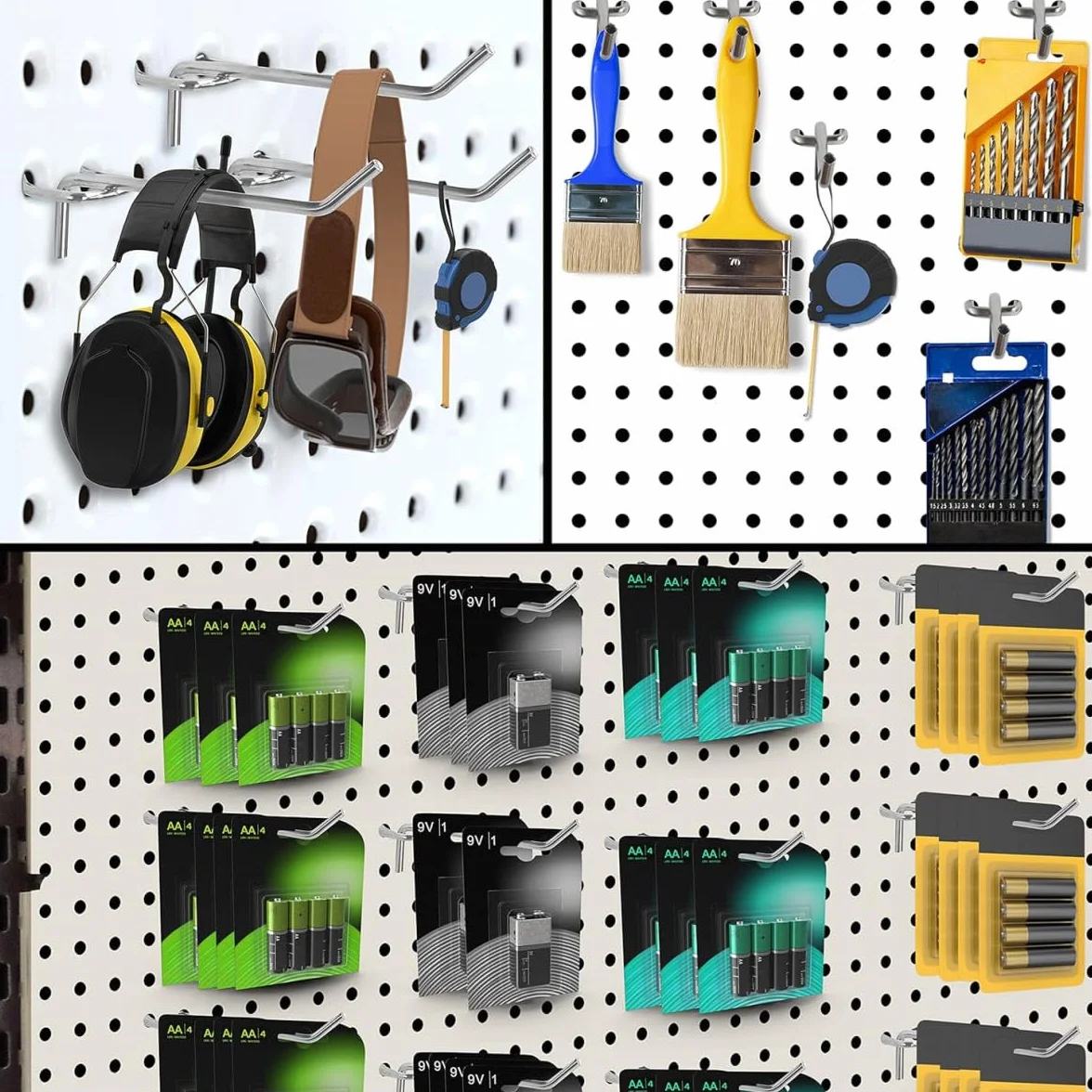 Ganci per Pannelli Forati 50 Pezzi 5cm 10cm Metallo Pegboard