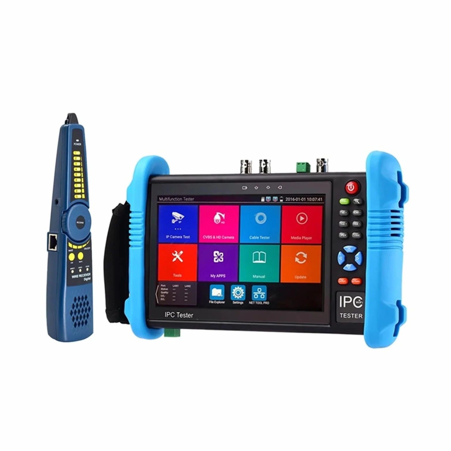 Tester CCTV, Tester for telecamera di sicurezza CCTV 6 in 1 da 7 pollici, supporta TVI8MP, CVI8MP, AHD8MP, EX-SDI8MP, tester portatile con uscita 12V
