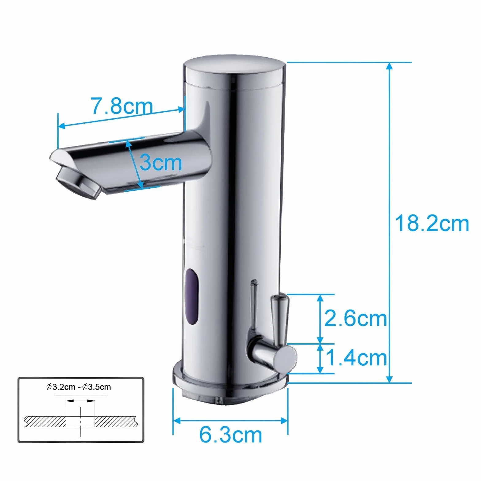 Auralum Rubinetto Automatico con Sensore ad Infrarossi Miscelatore Acqua Calda e Fredda per Lavabo Finitura Cromo