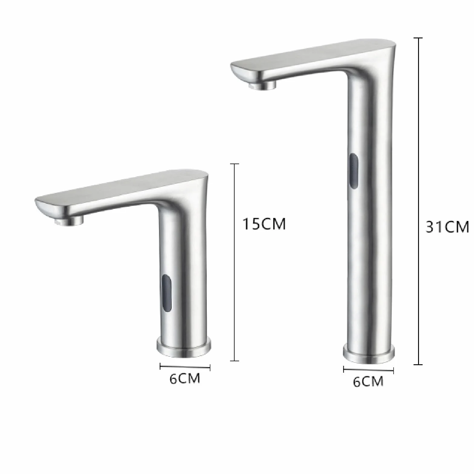 Rubinetto Sensore Bagno Spazzolato Miscelatore Lavabo Alto Automatico con Sensore a Infrarossi