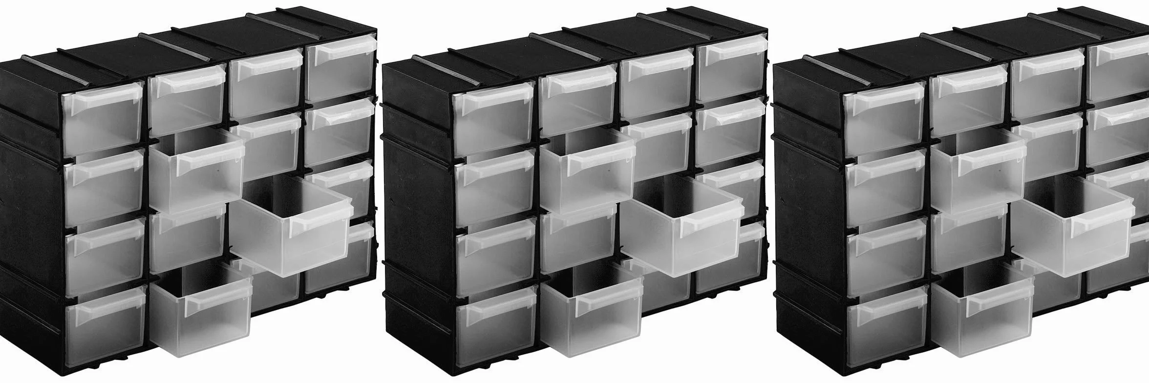 Kigima Cassettiera portaminuteria 16 scomparti 22x15x8cm Nero