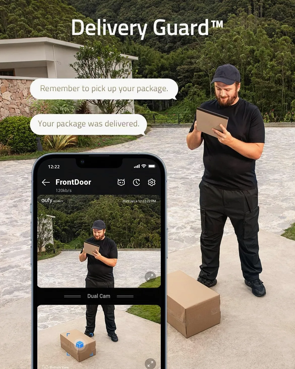 eufy Security Video Doorbell S330, Campanello con Fotocamera e Homebase | Sensore di Movimento, Rilevamento del Pacchetto, 2K, Gratuito, Memoria 16 GB, Modalità Notturna, Videosorveglianza