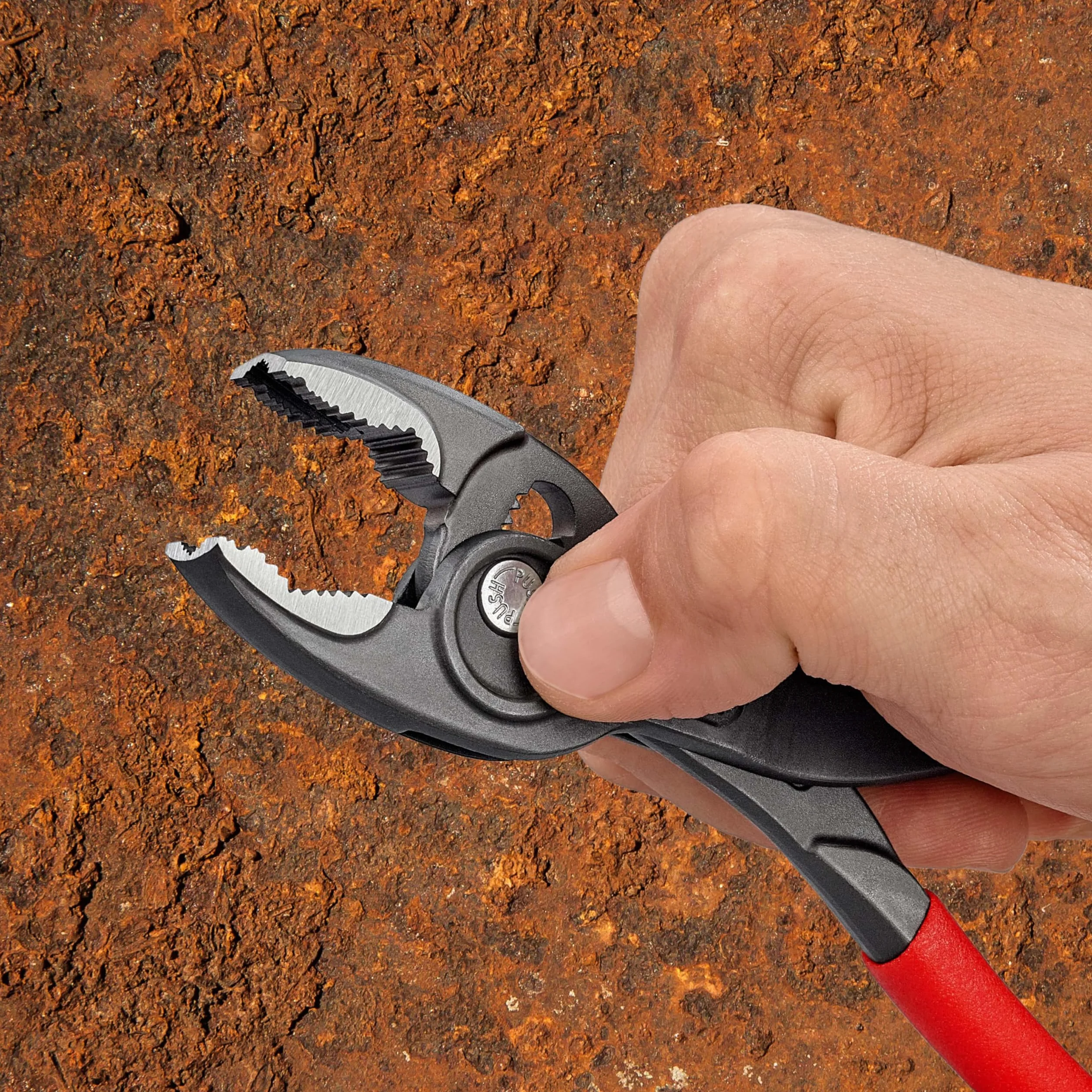 KNIPEX TwinGrip Pinza a presa frontale e laterale in confezione Self-service bonderizzata grigia Rivestiti in resina sintetica antiscivolo, 82 01 200