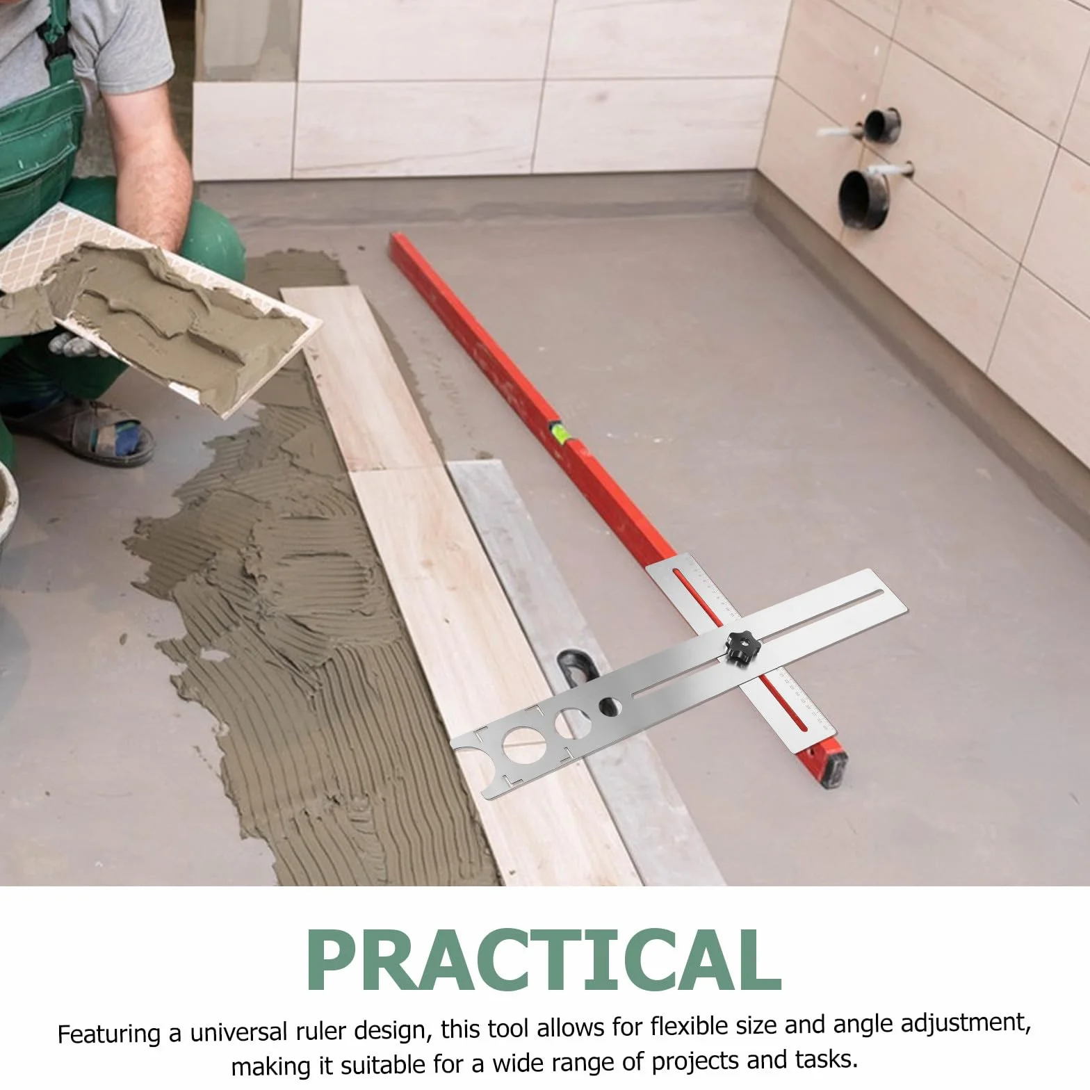 Righello da 60 cm in acciaio inox per fori piastrelle ceramica marmo vetro