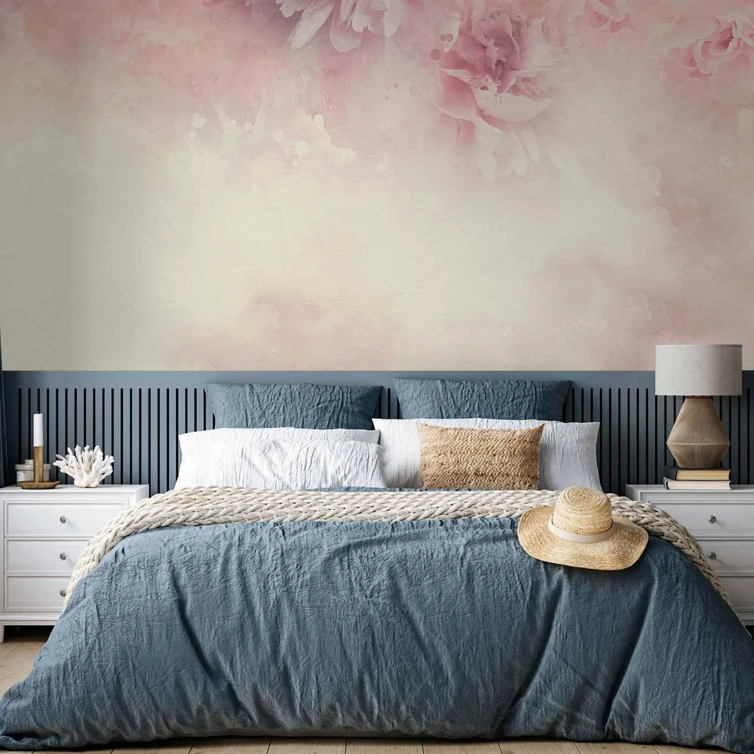 murando - Carta da Parati Moderna per Cameretta, Floreale, 350x256 cm | Fotomurali in TNT, Poster Giganti da Parete, Fotomurale, Natura, Pianta Rose Beige, Decorazione da Muro, Produzione Europea
