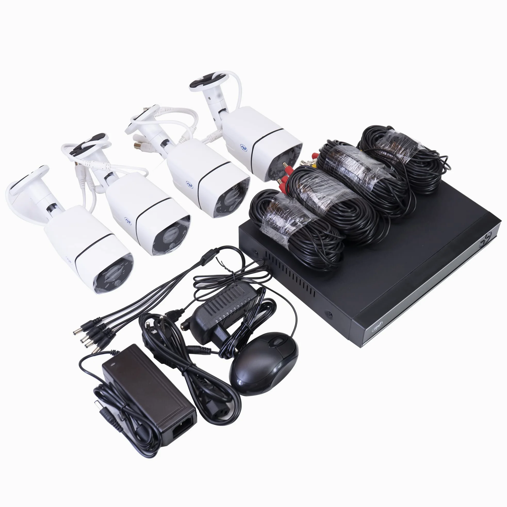Kit videosorveglianza AHD PNI House PTZ1350 Full HD - NVR e 4 telecamere da esterno 2MP full HD 1080P