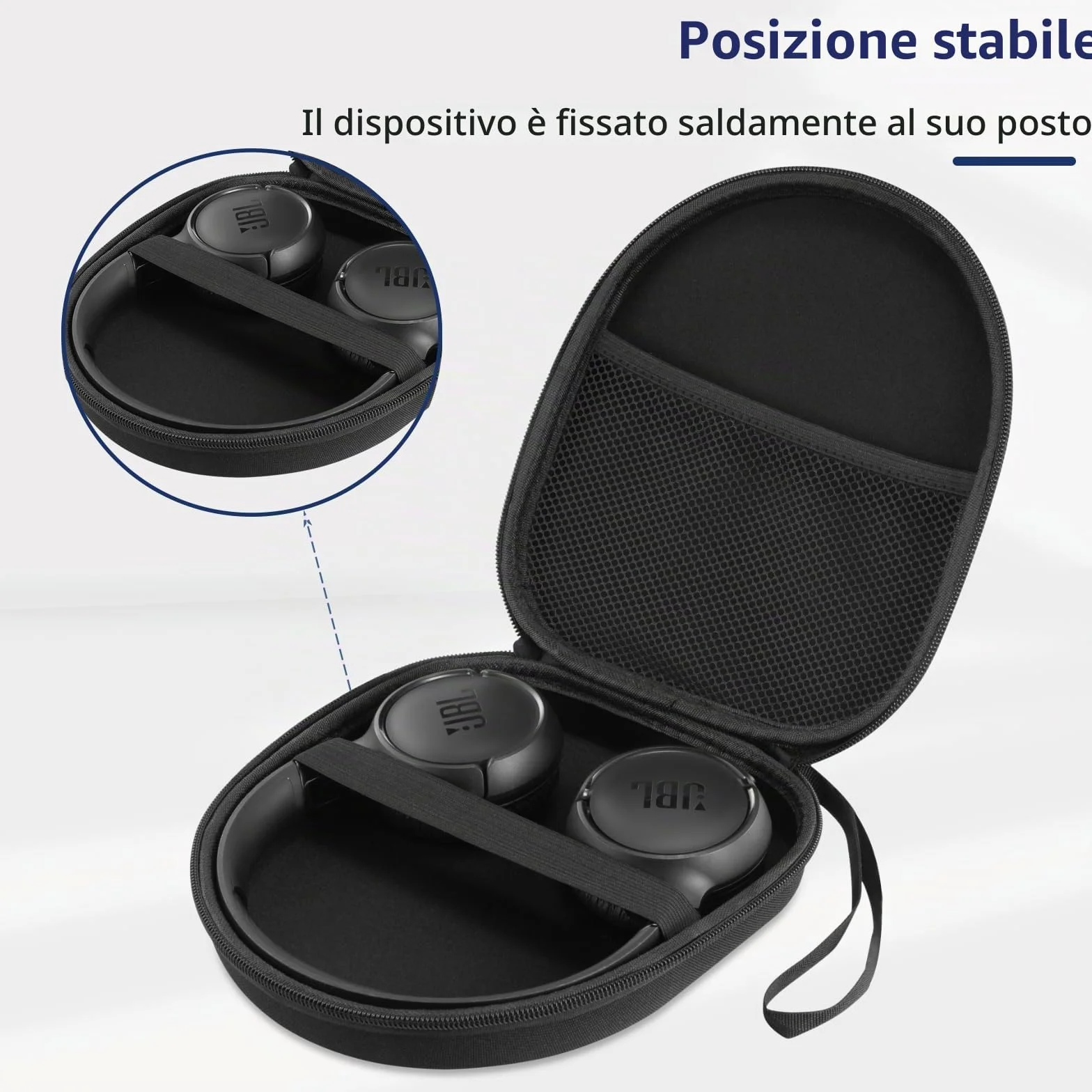 Borsa compatibile con JBL Tune 510BT 520BT 500 720 BT 770 NC 760 NC, Sony WH-CH520 WH-CH720N, cuffie wireless con cancellazione del rumore, custodia portatile per cuffie da viaggio (Nero)