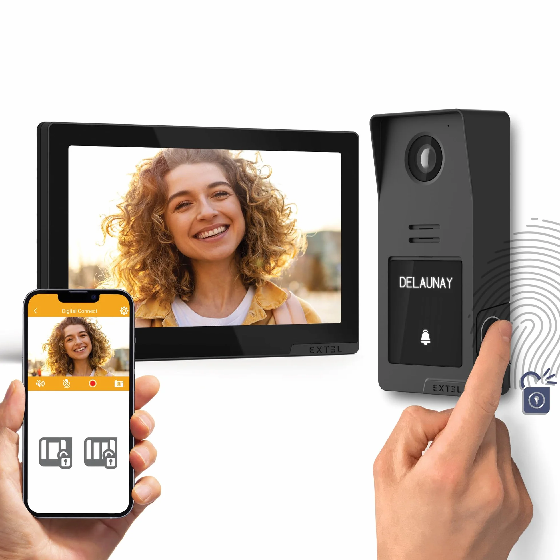 Extel - Videocitofono cablato collegato con accesso tramite impronte digitali - Digital Connect - Extel - 720335 -
