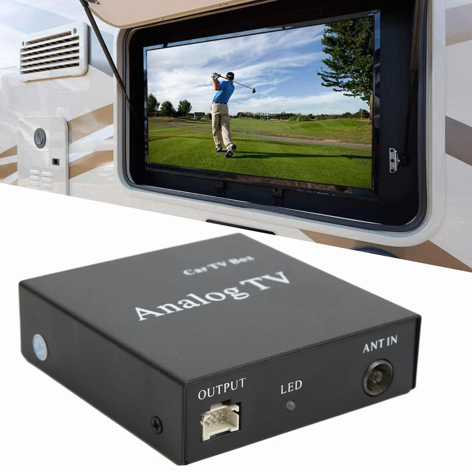 Ricevitore di Segnale TV Analogico, Sintonizzatore TV Analogico per Auto Sistema TV Completo Trasmissione Stabile per Accessori Video Auto