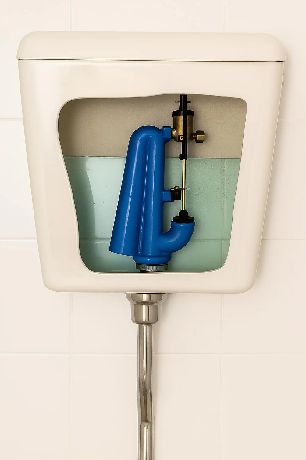 Batteria di Scarico per Cassetta Alta in Ceramica Galleggiante Tipo Catis Sifone Incluso Ricambio Universale