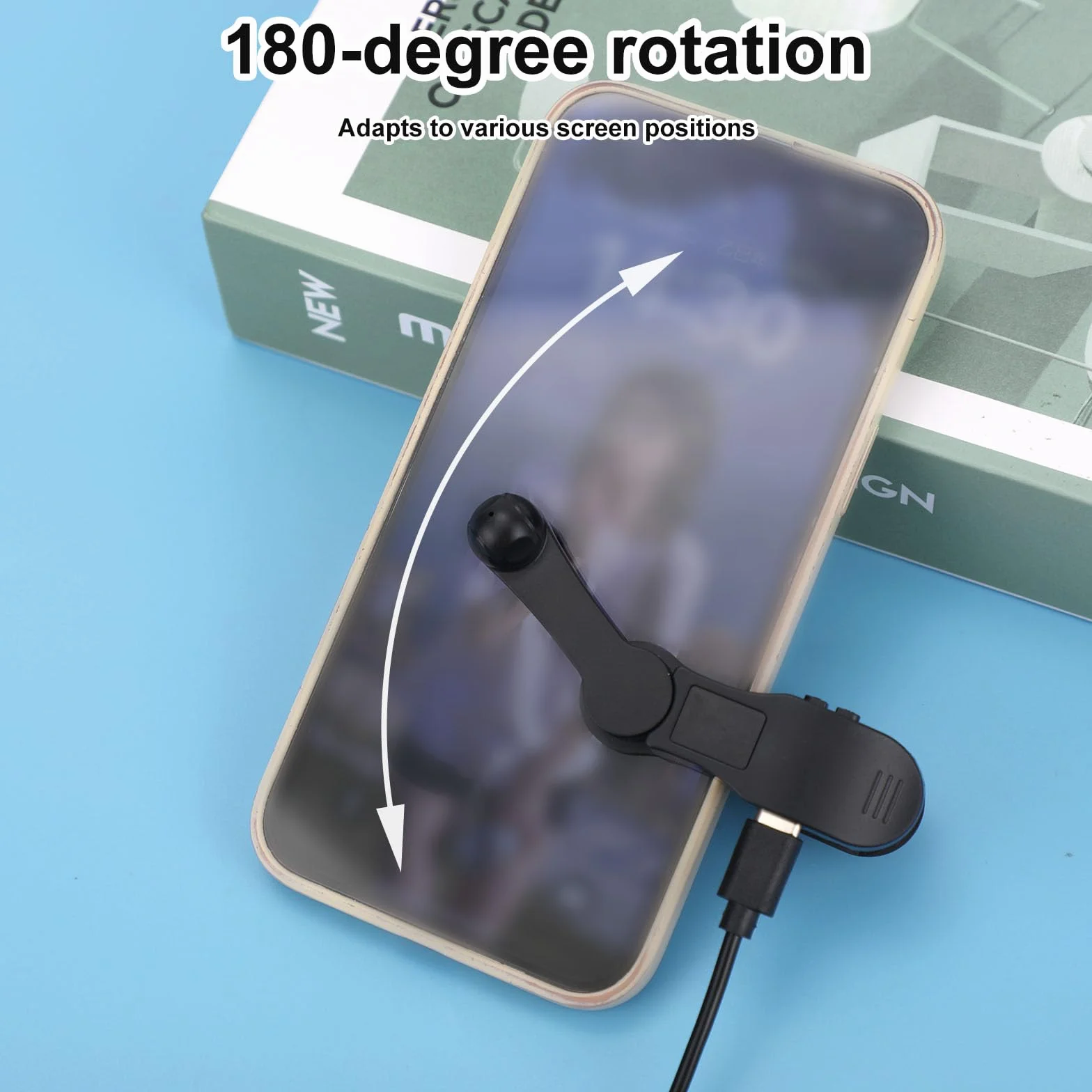 Auto Clicker per Smartphone, Tapper Schermo Telefono a velocità Regolabile con Cavo Dati Dispositivo Auto Tapping 180° Ruotabile per iOS Android Tablet Trasmissione Live Offerta Lampo (Nero)