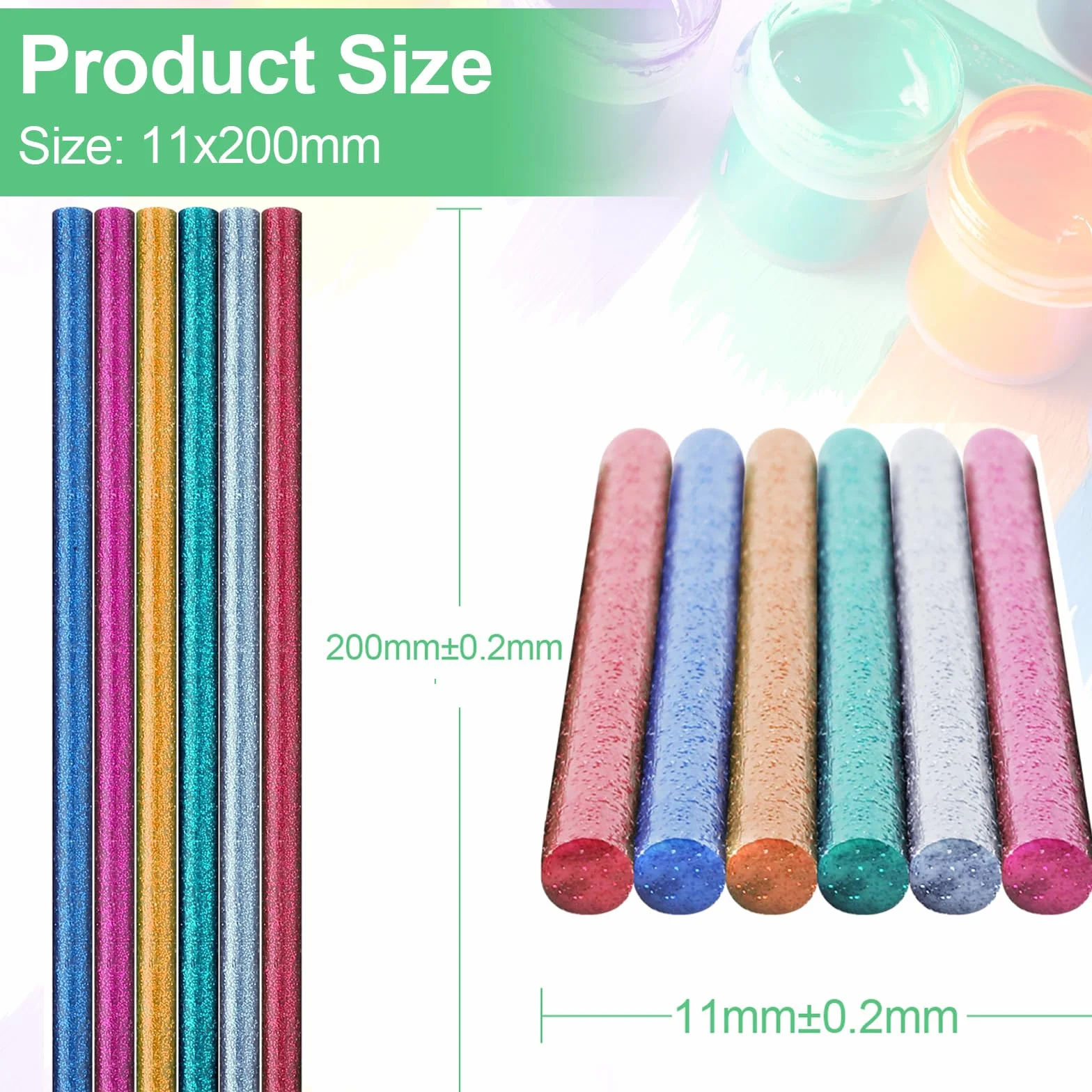 Windspeed 36 bastoncini colla a caldo 11x200 mm per pistola elettrica artigianale forte adesivo 6 colori