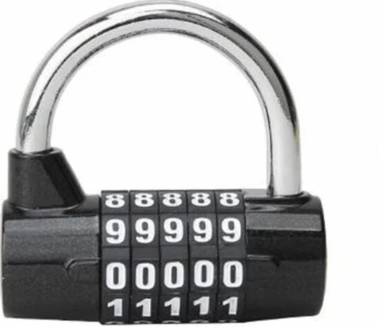 Lucchetti a combinazione， Lucchetti per valigie Combinazione di 5 cifre con password codificata, combinazione di numeri con grillo largo, password di viaggio in lega di zinco(Parent,Silver)