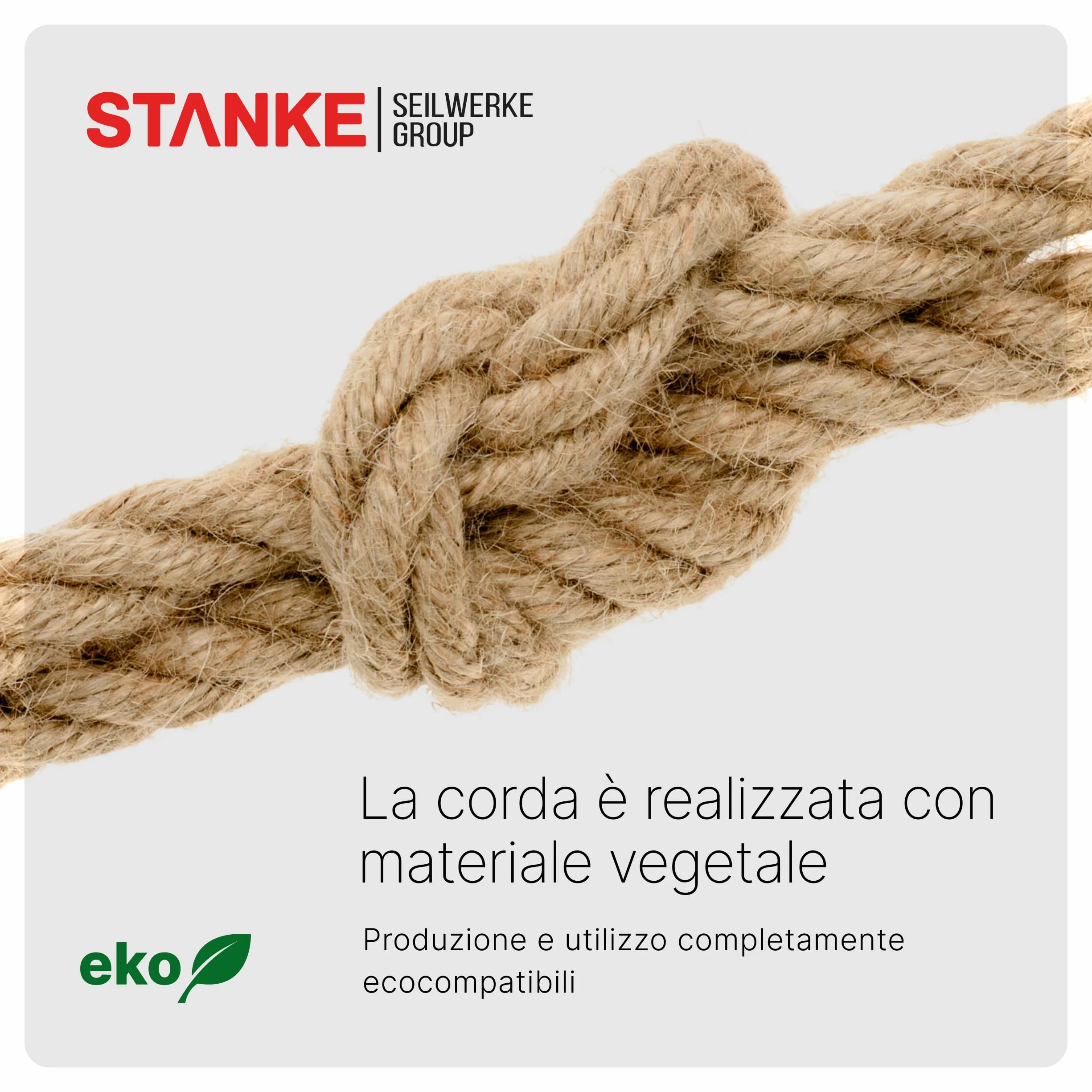 Seilwerk STANKE 10 m Corda di juta da 30 mm in fibra naturale intercciata