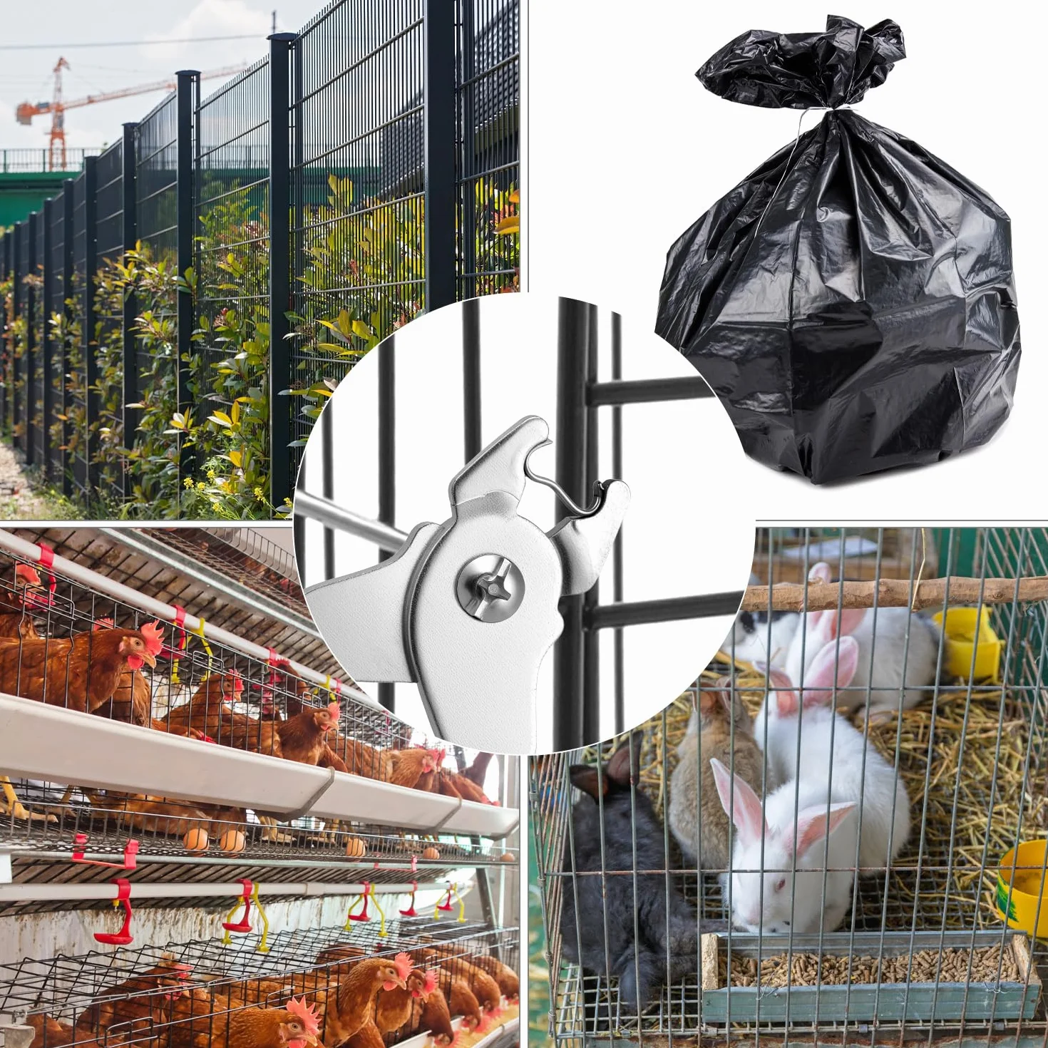 QWORK Pinza per salsiccia con 1200 clip, acciaio al carbonio