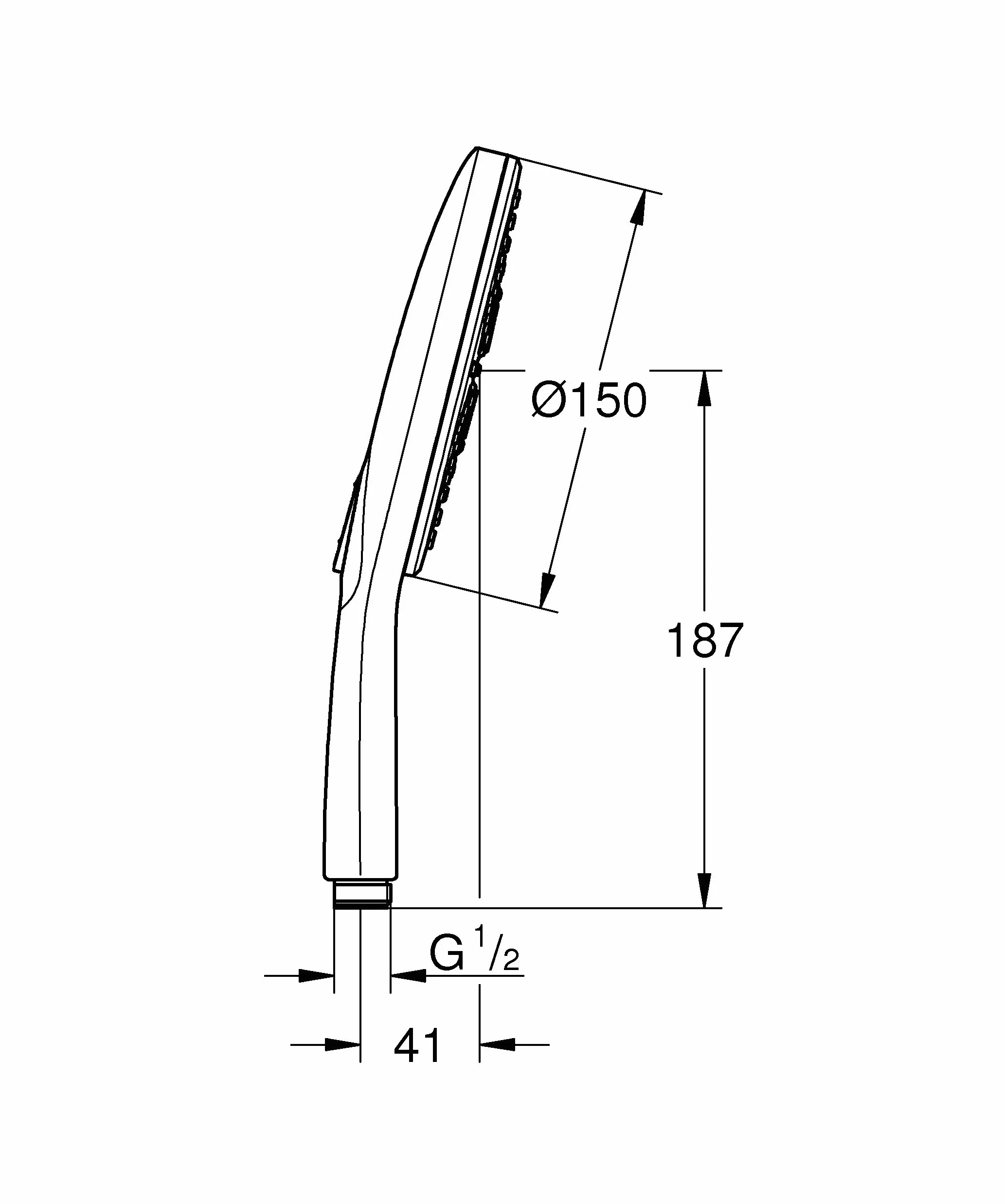 Grohe Rainshower 150 SmartActive Soffione Doccia a 3 Getti, Cromo Rotondo, 150 mm