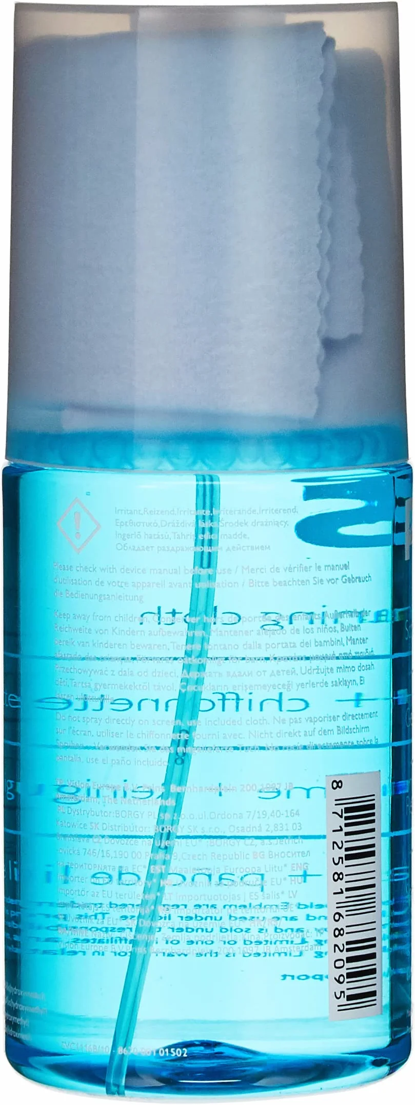 Philips Screen Cleaner - 200 ml, Detergente per TV e PC, LCD, LED, Plasma, Panno in Microfibra, Pulizia Sicura, Senza Gocce, Lavabile e Riutilizzabile, Blu.