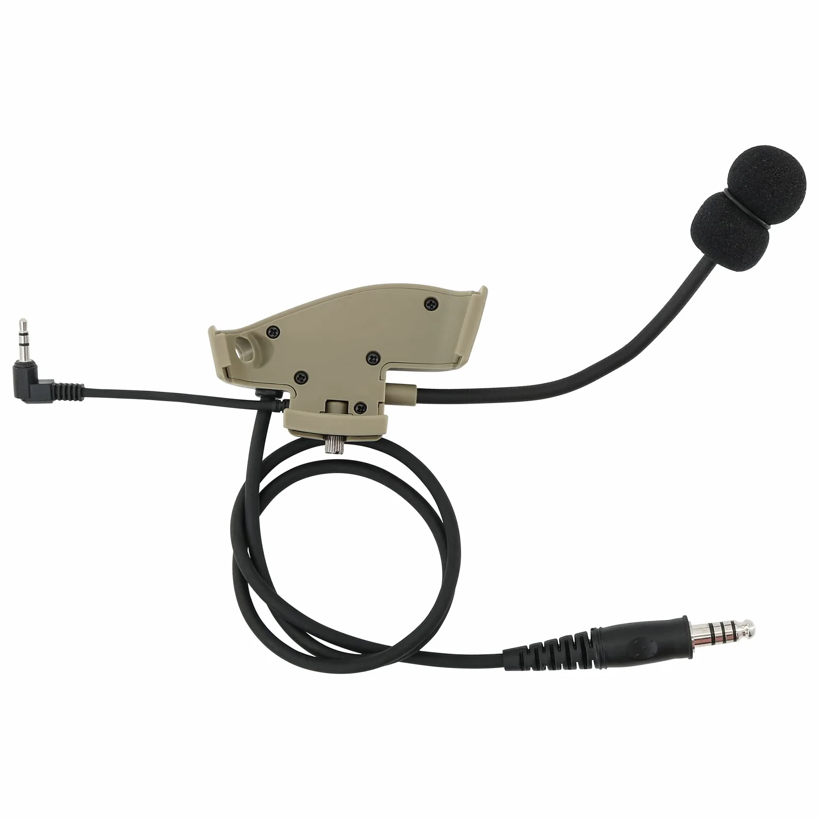 Microfono e PTT per cuffie Howard Leight Impact Sport con cancellazione del rumore Airsoft (Tan)