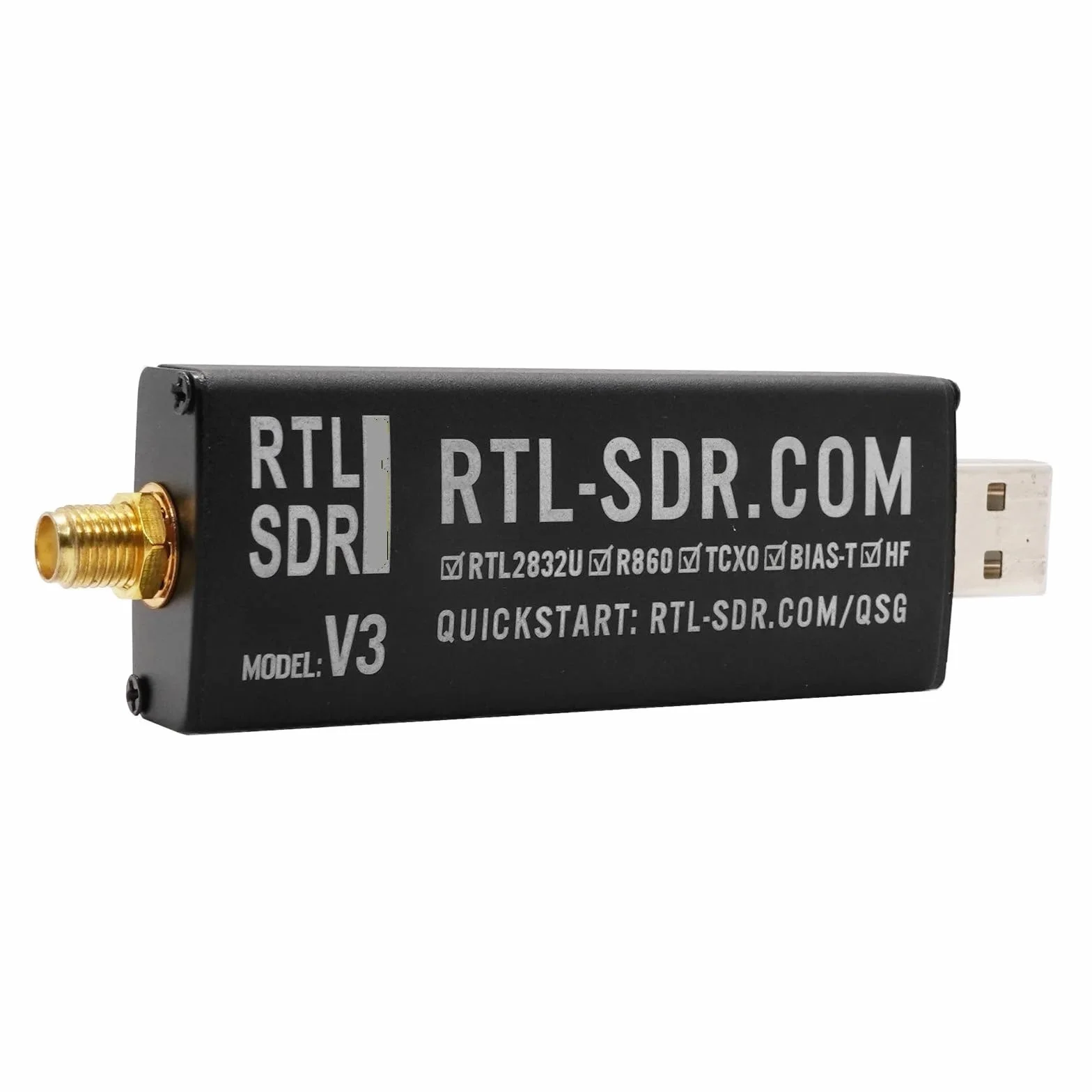 Sintonizzatore RTL SDR V3 R820T2/R860 RTL2832U 1PPM TCXO SMA RTLSDR Ricevitore Radio Definito dal Software (Solo Dongle)