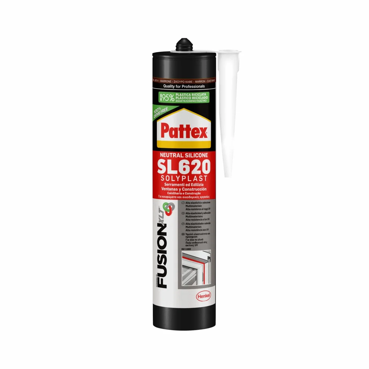 Pattex Silicone SL 620 Marrone RAL 8014 300ml Odporny na pleśń i UV ISO 11600