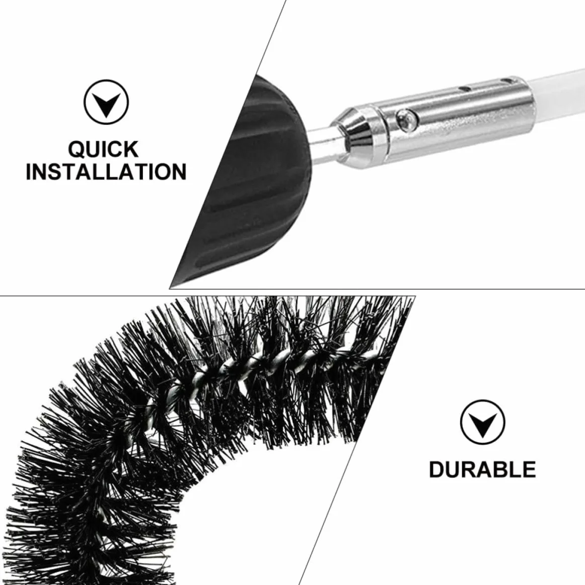Spazzola per Canne Fumarie Flessibile 9 Aste in Nailon | Canna in Metallo e Dryer Vent, Montaggio Rapido, Non Graffia la Superficie Interna