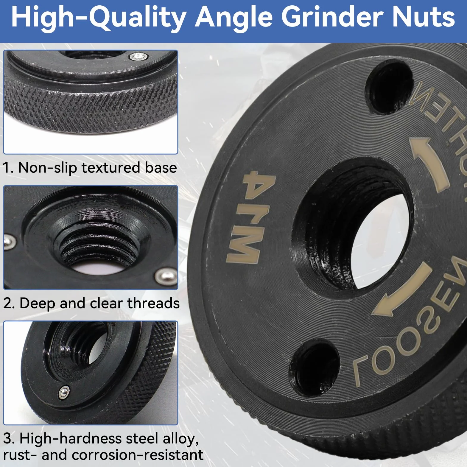 Dado a sgancio rapido M14 nero per smerigliatrice angolare Makita Dewalt