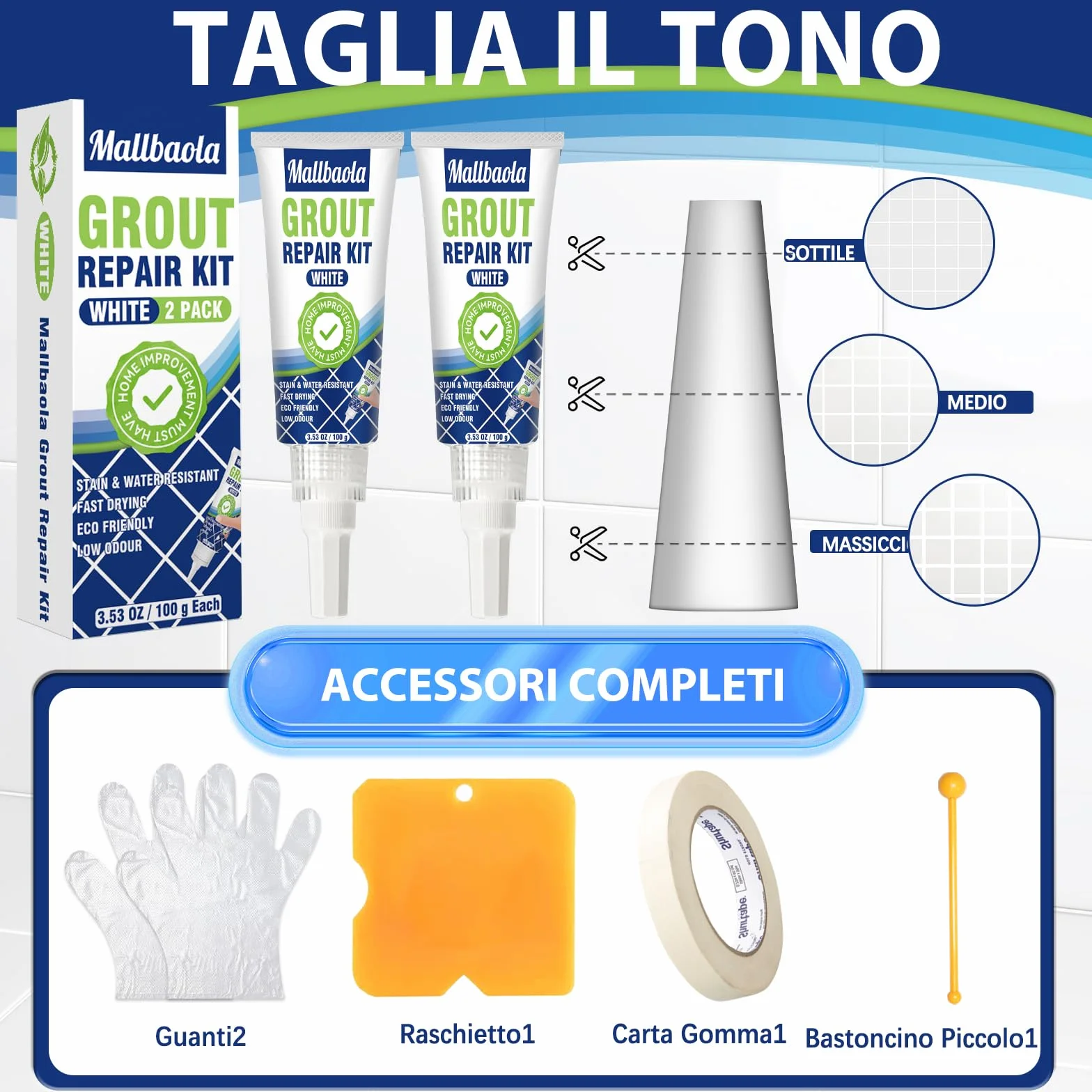 Riparazione Fughe Piastrelle Bianco 200