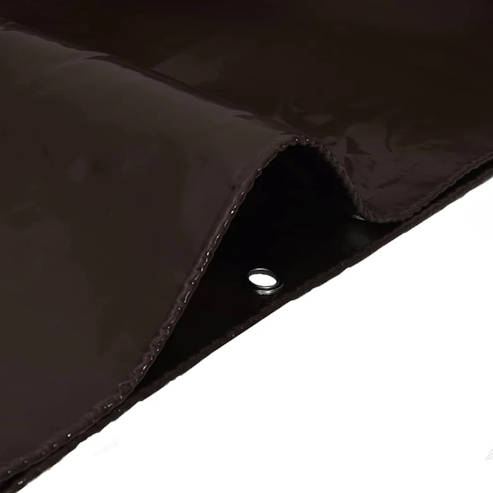 Telone di copertura, 650 g/m², marrone, 4 x 4 m, in tela con rivestimento in PVC, impermeabile, antistrappo, con occhielli, resistente alle intemperie e ai raggi UV, per giardino, campeggio