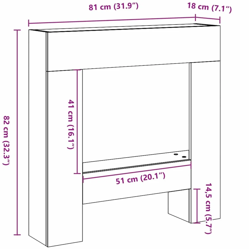 vidaXL Cornice per Camino Bianca 81x18x82 cm Truciolato
