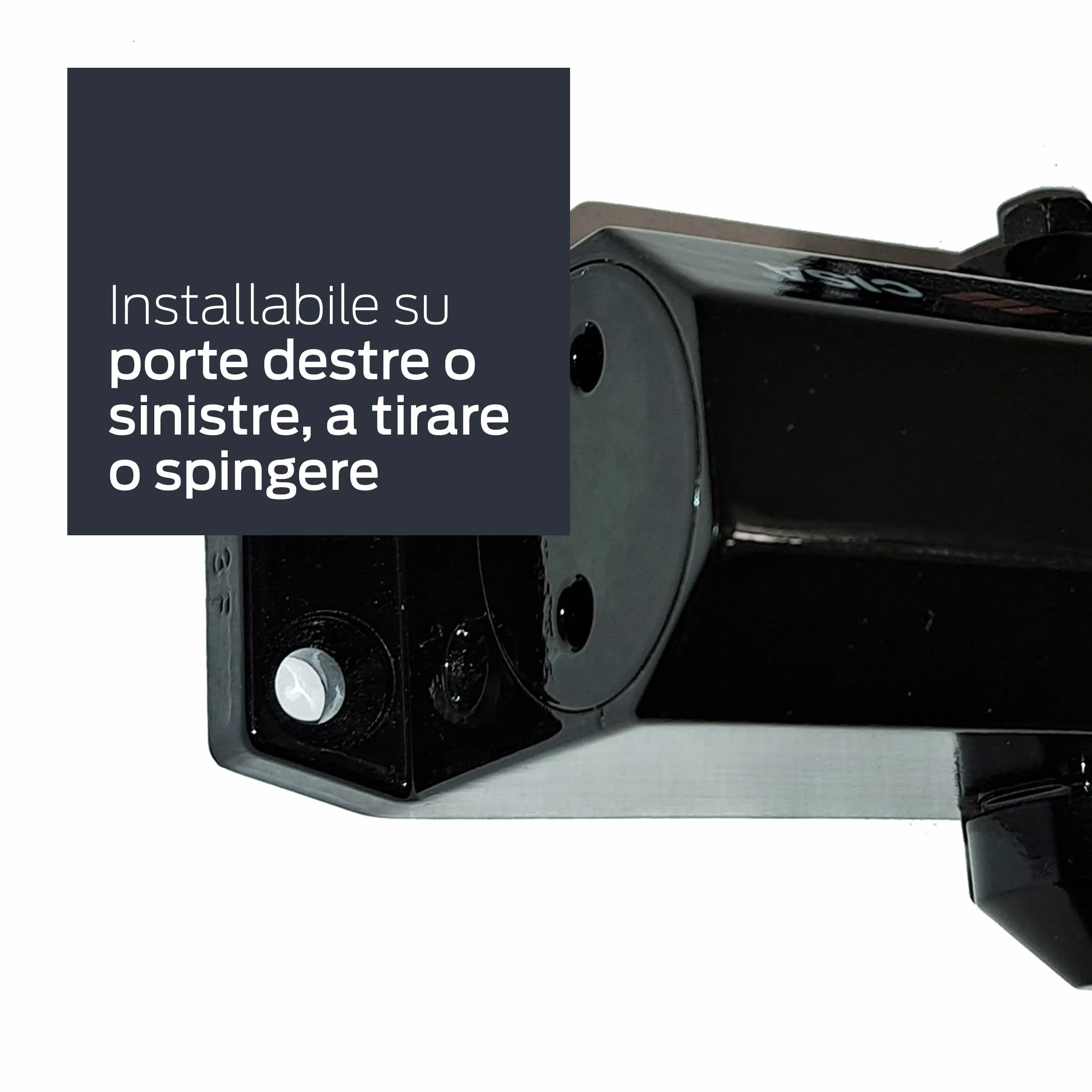 CISA - Chiudiporta CISA a Cremagliera con Arresto 16047103044 Serie 604 - Chiudiporta con Velocità di Chiusura Regolabile - Chiudi Porta per Porte Max 80 kg - Nero