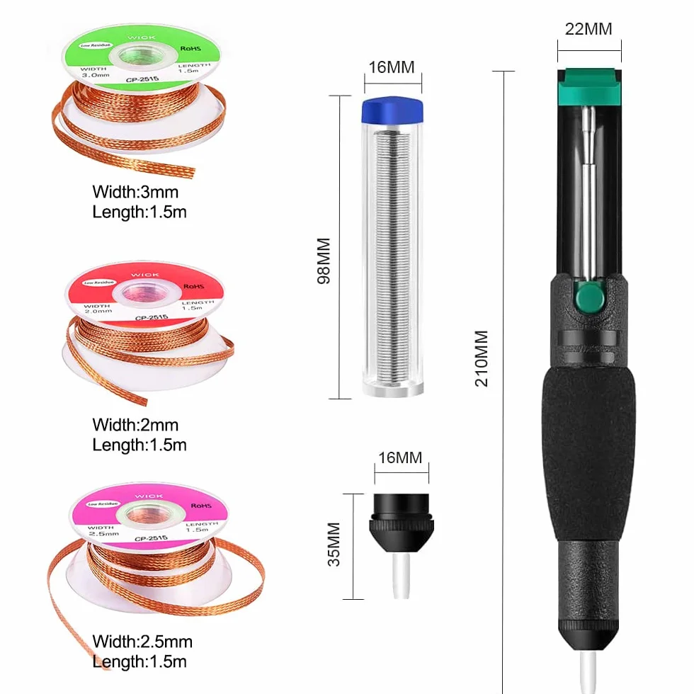 GIGIIS Pompa Dissaldante Treccia Dissaldante 21CM Kit di Pulizia Saldatura